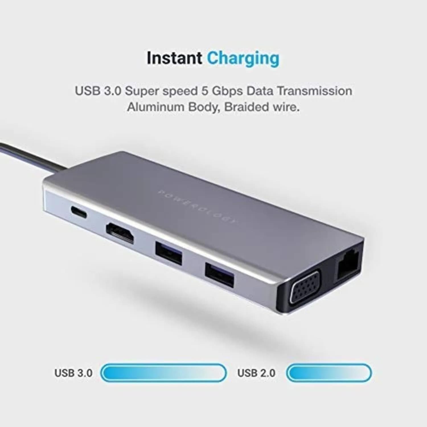 Powerology USB-C Hub - 11-in-1, Gray 4