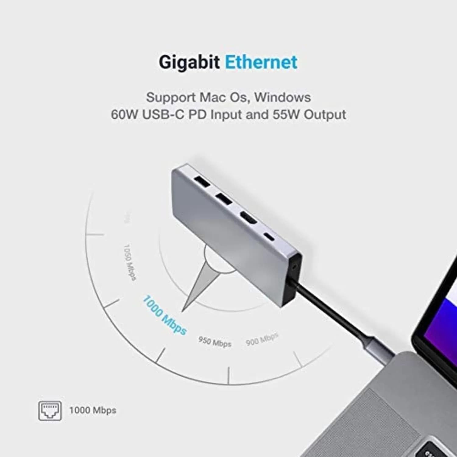 Powerology USB-C Hub - 11-in-1, Gray 5