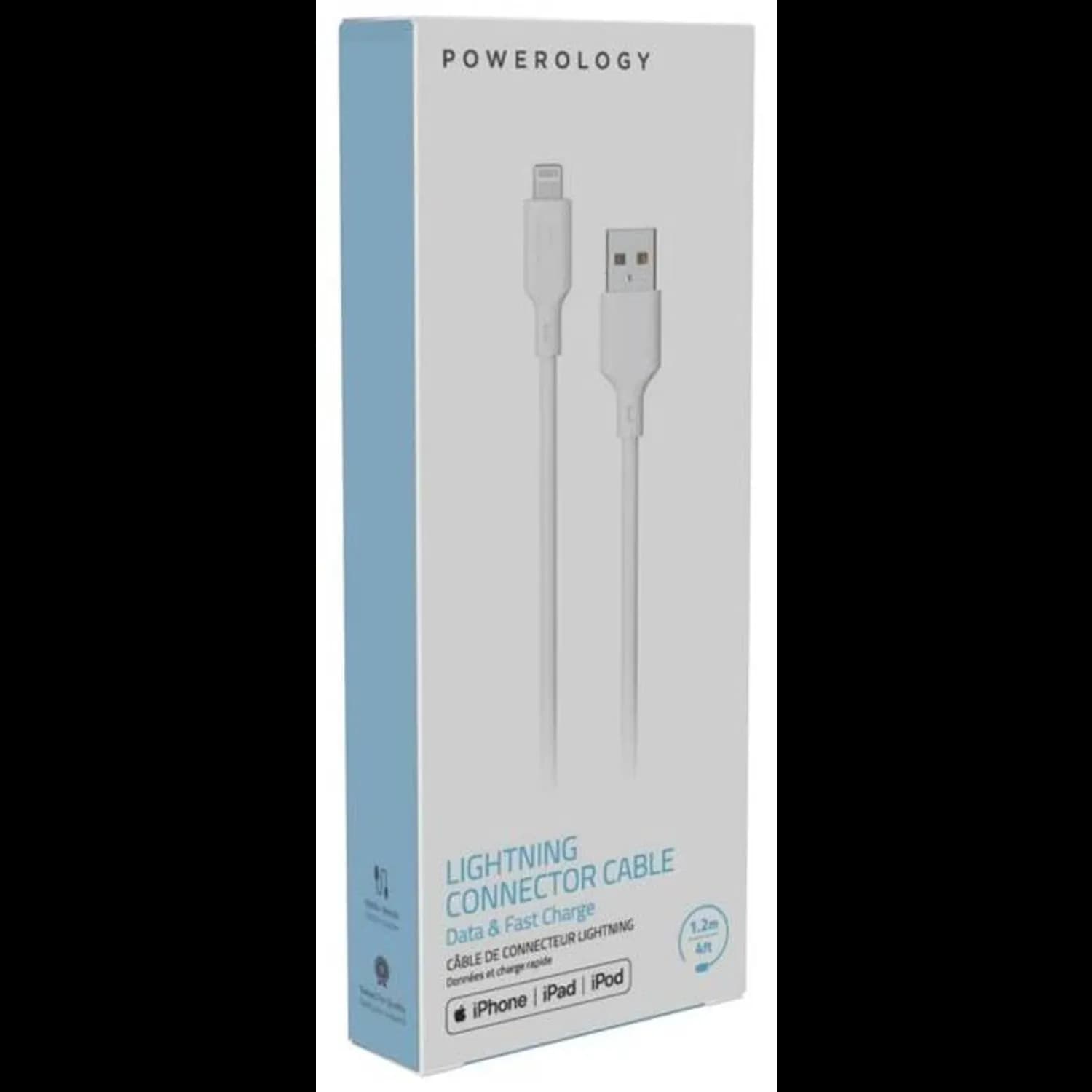 Powerology Lightning Cable - 1.2m, White — Red 3