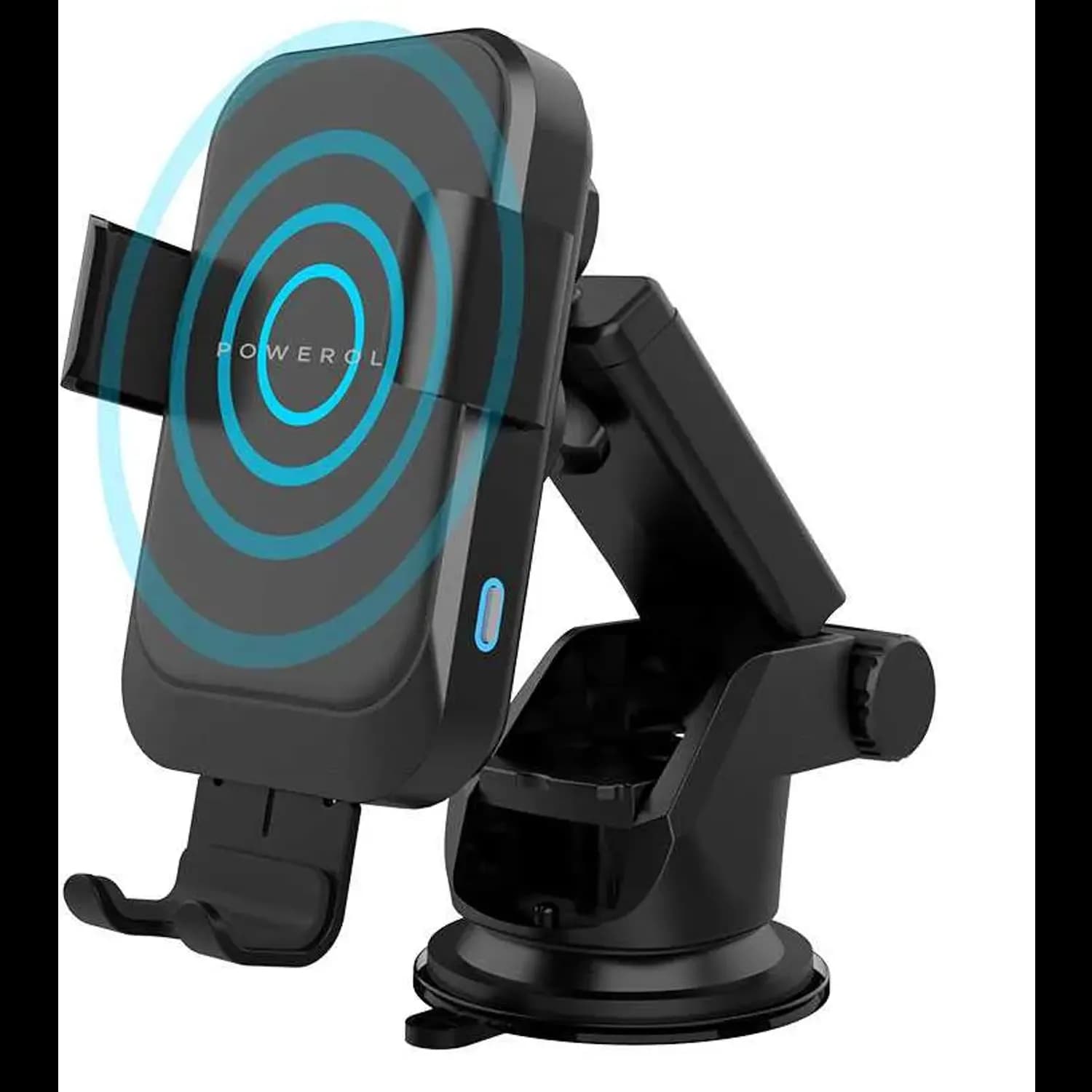 Powerology Wireless Charger Car Mount - Fast Charge 7.5W/15W, Black 4