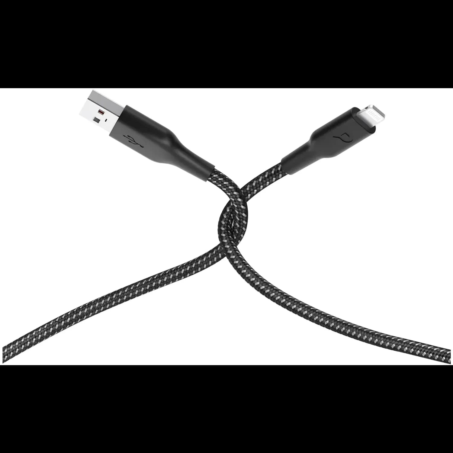 Powerology USB-A to Lightning Cable - Braided 1.2M, Black 1 Powerology USB-A to Lightning Cable - Braided 1.2M, Black 1