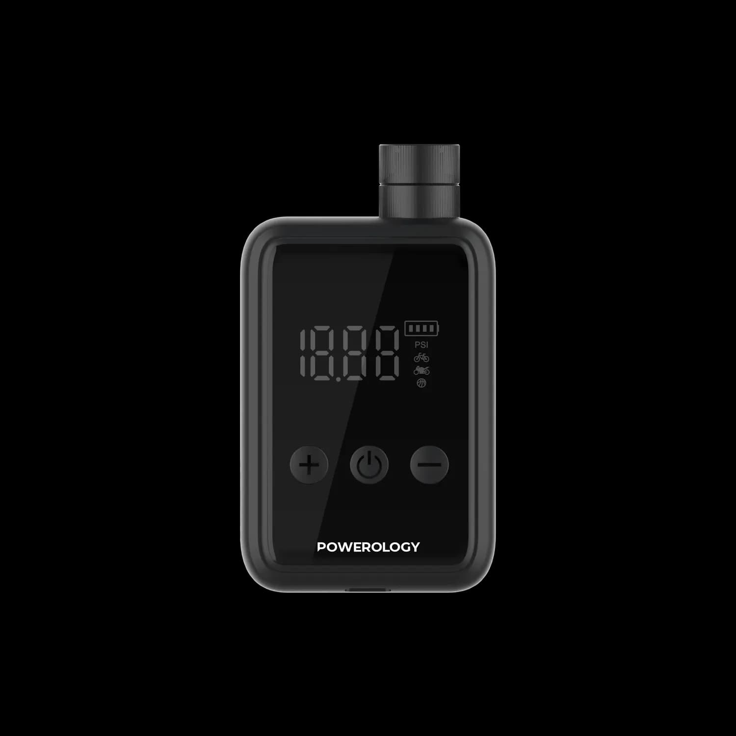 Powerology Tire Inflator - Super Compact, Black 1 Powerology Tire Inflator - Super Compact, Black 1