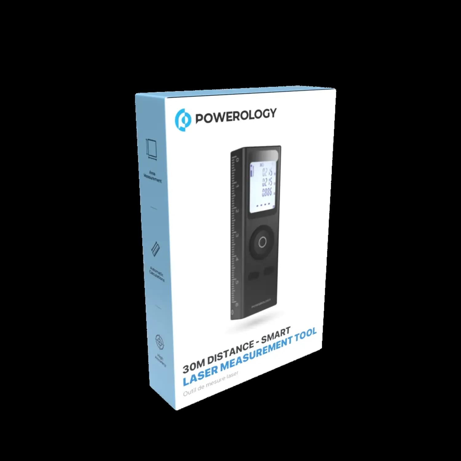 Powerology Smart Laser Measurement Tool - 30M Range, Black 1 Powerology Smart Laser Measurement Tool - 30M Range, Black 1
