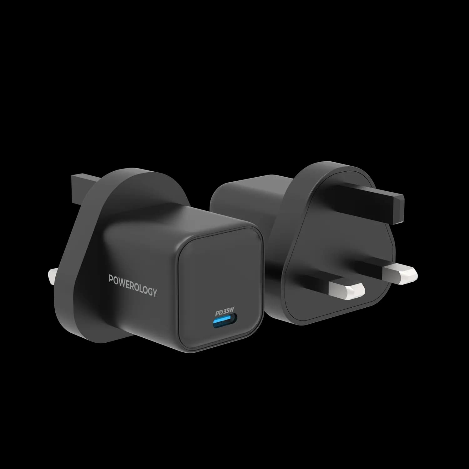 Powerology GaN Charger - 35W Ultra-Quick, Black 1 Powerology GaN Charger - 35W Ultra-Quick, Black 1