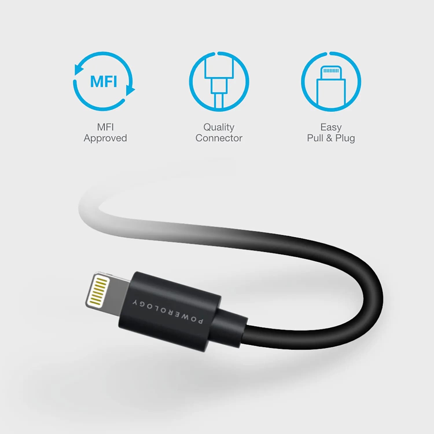 Powerology Lightning Cable - 3M, Black 4