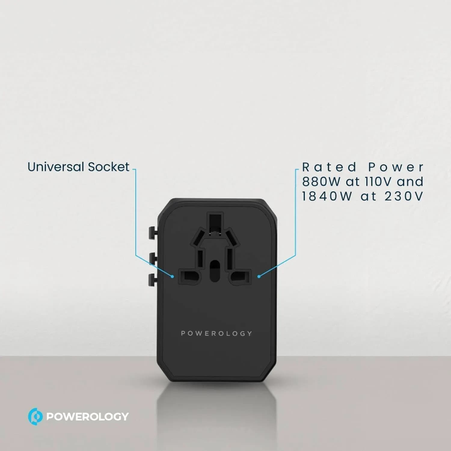 Powerology Travel Charger - 45W PD Fast Charging, Black 3