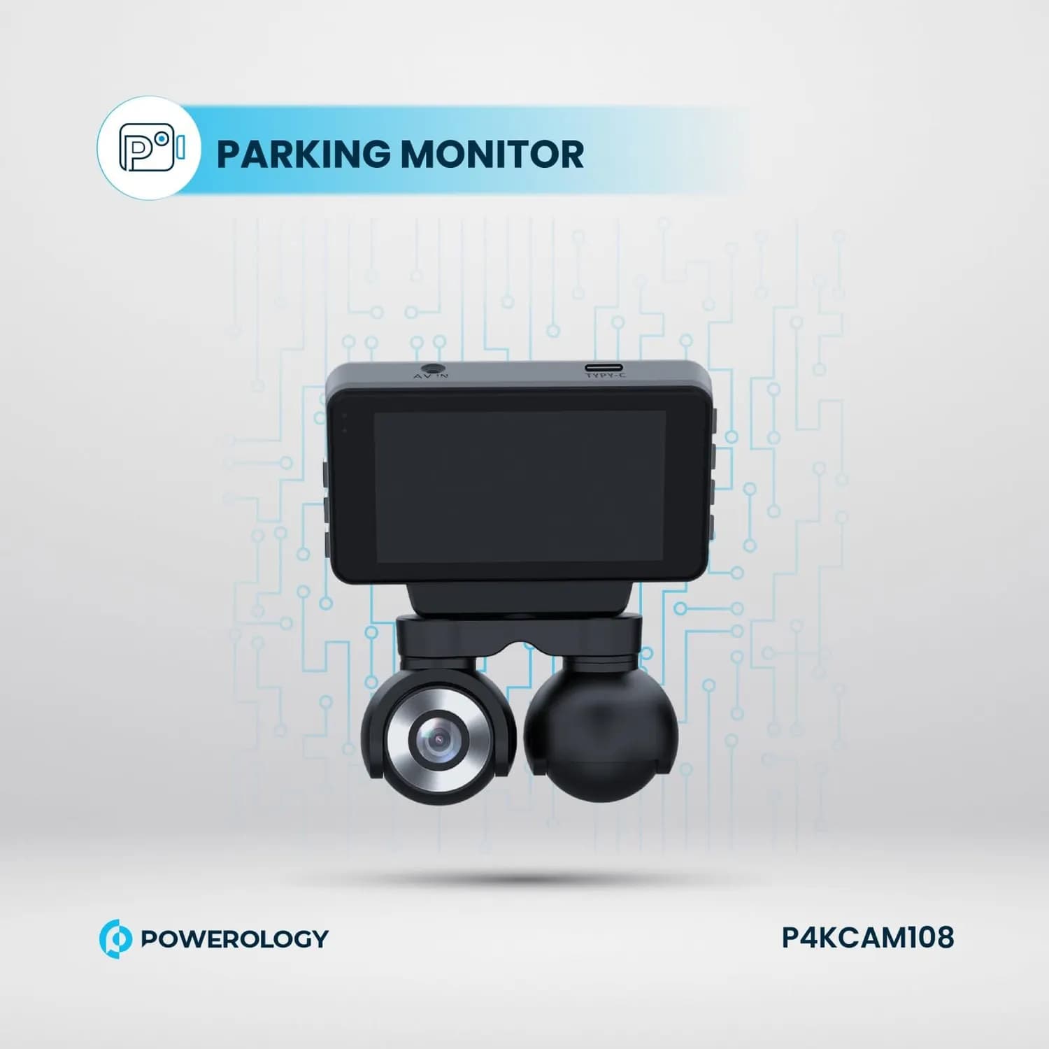 Powerology Dash Camera - Dual Lens 4K Front, 1080P Inside 5