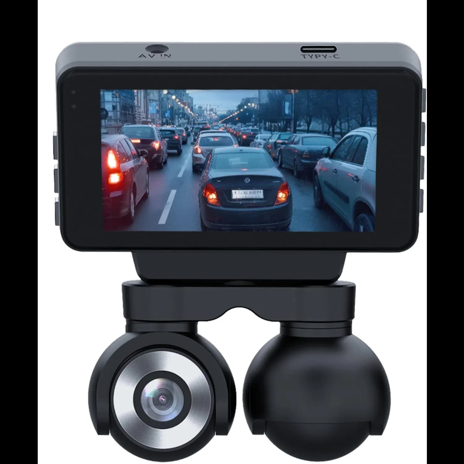 Powerology Dash Camera - Dual Lens 4K Front, 1080P Inside 1