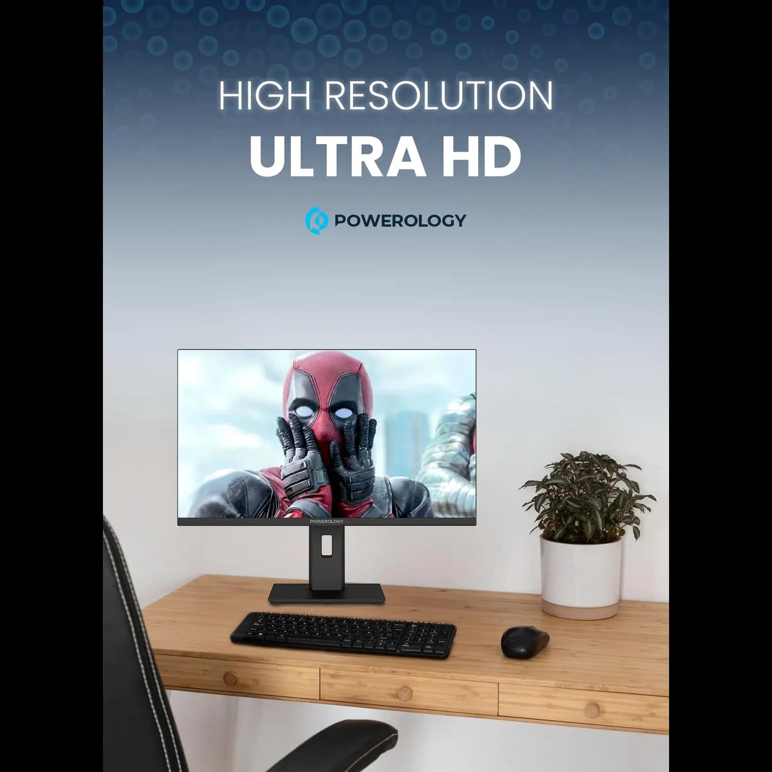 Powerology Monitor - 27" 4K UHD 60Hz, HDR, Black 5