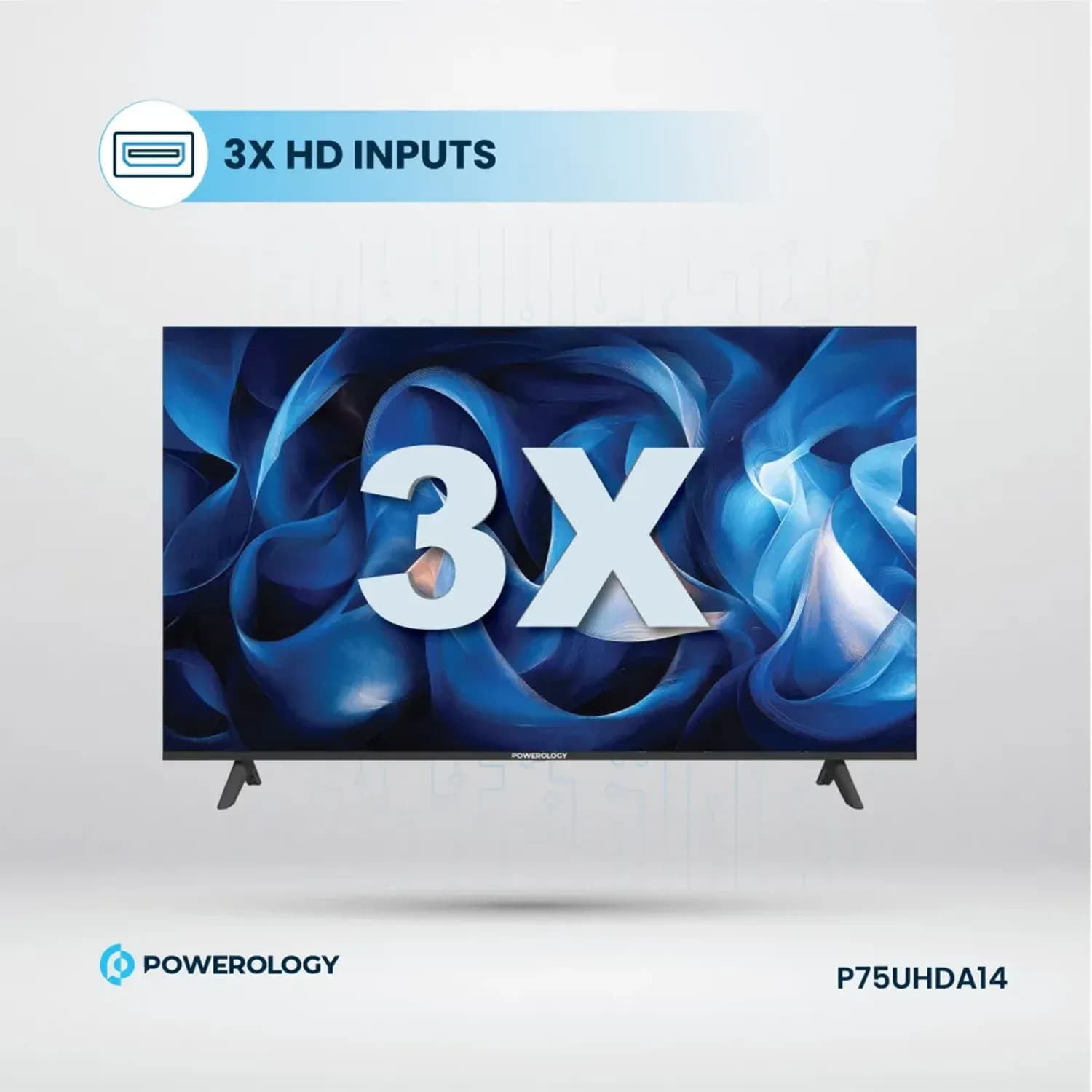 Powerology Android Smart TV - 75", 4K, Black 4