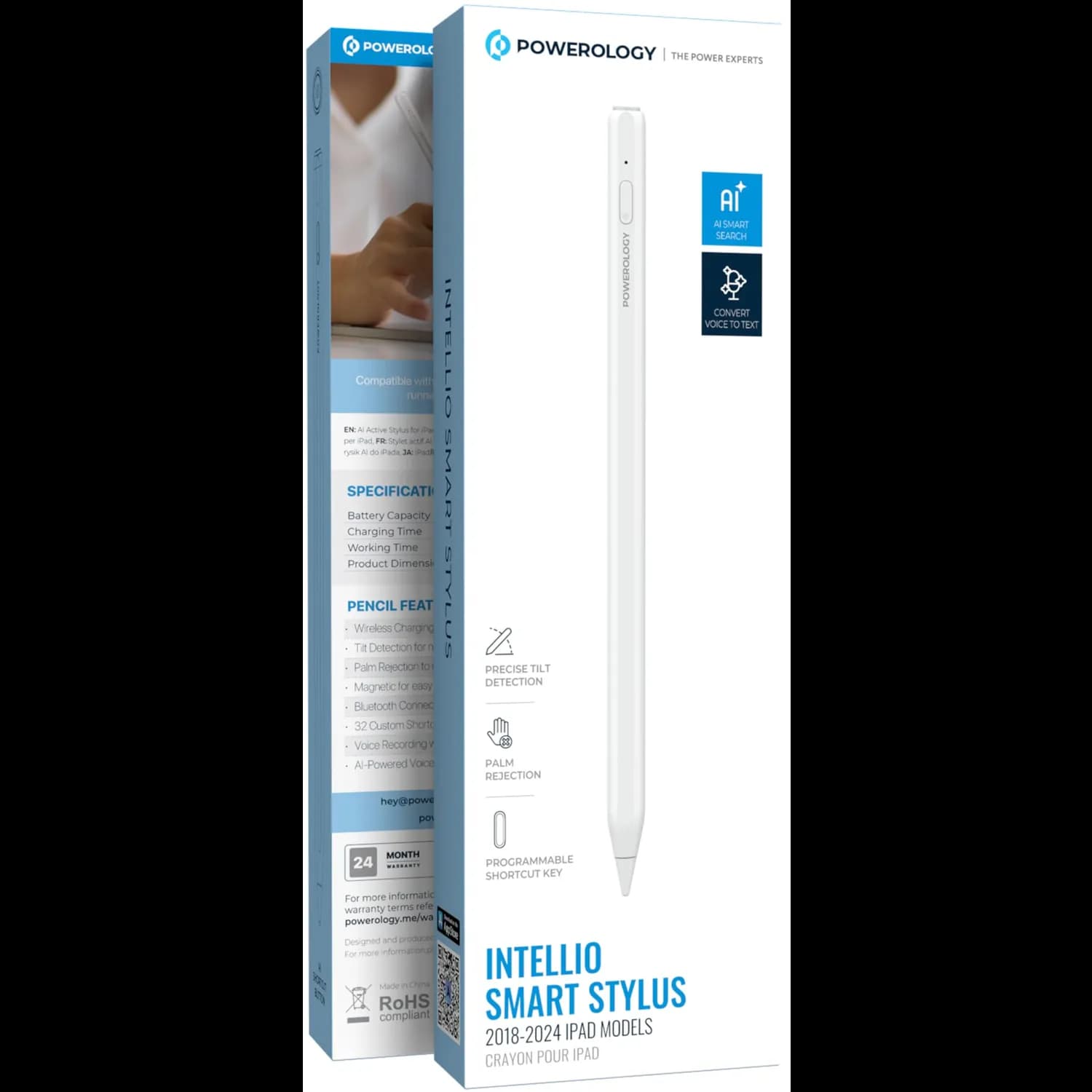 Powerology Stylus Intellio - AI Search & Voice to Text, White 3