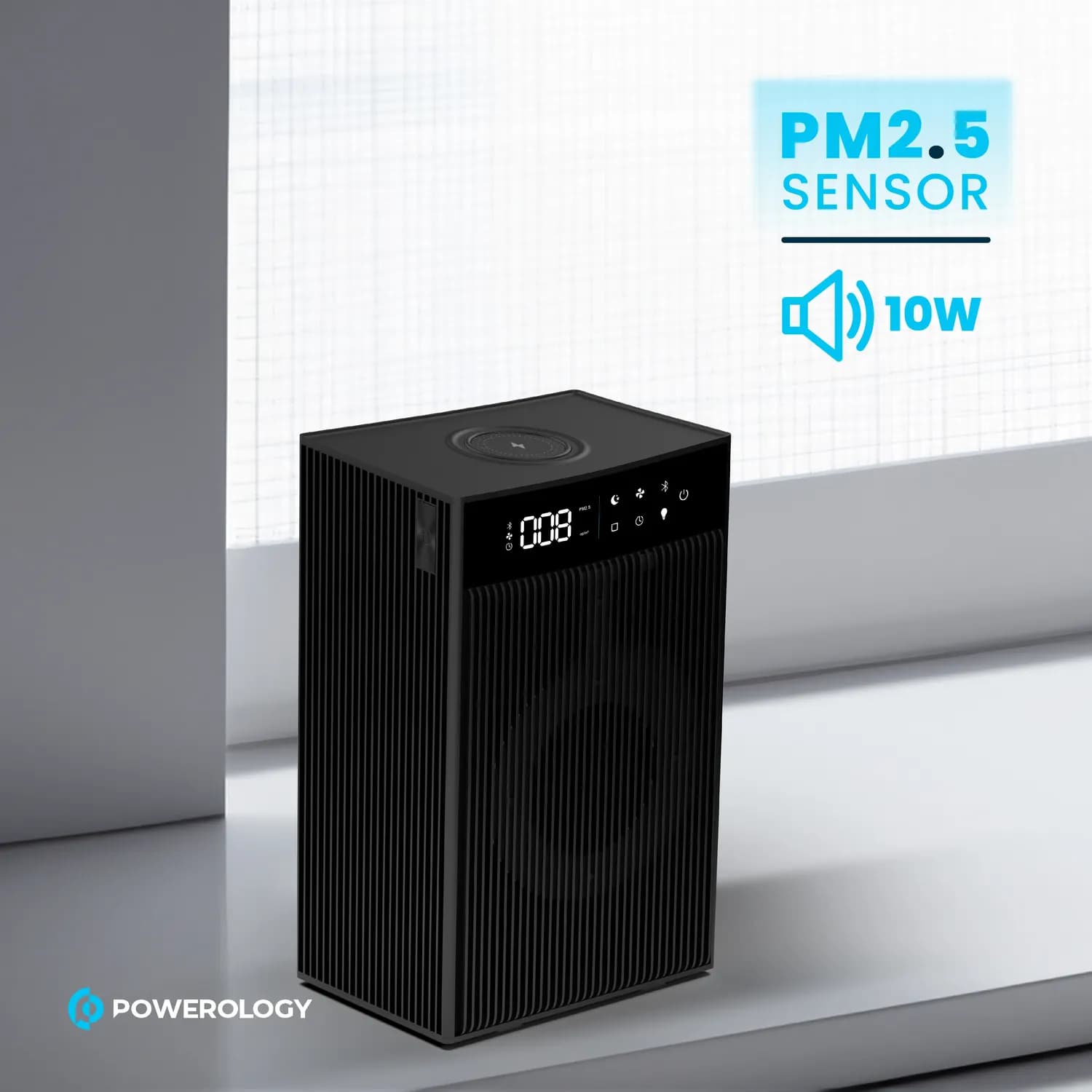 Powerology Air Purifier - Smart 3-Stage H11 HEPA, Black 4