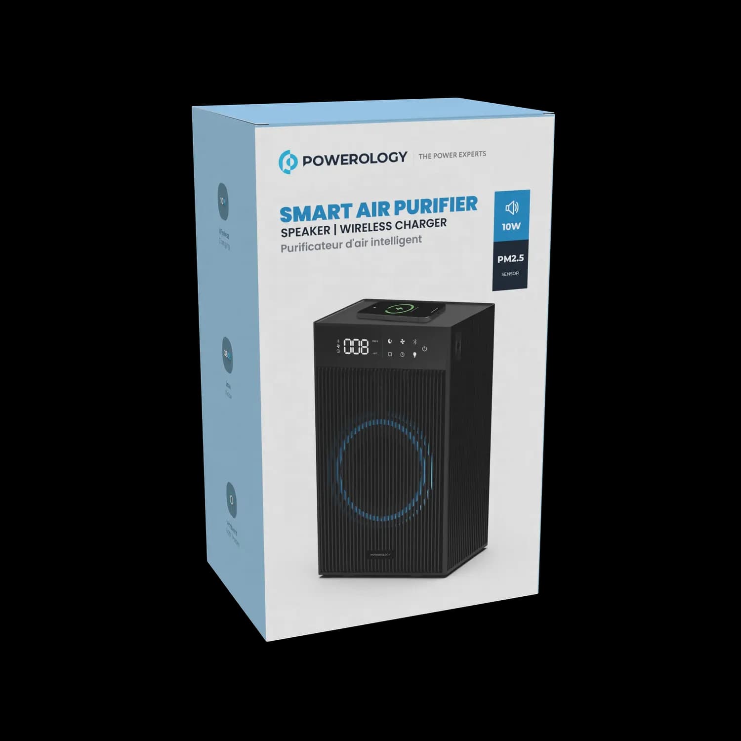 Powerology Air Purifier - Smart 3-Stage H11 HEPA, Black 1 Powerology Air Purifier - Smart 3-Stage H11 HEPA, Black 1