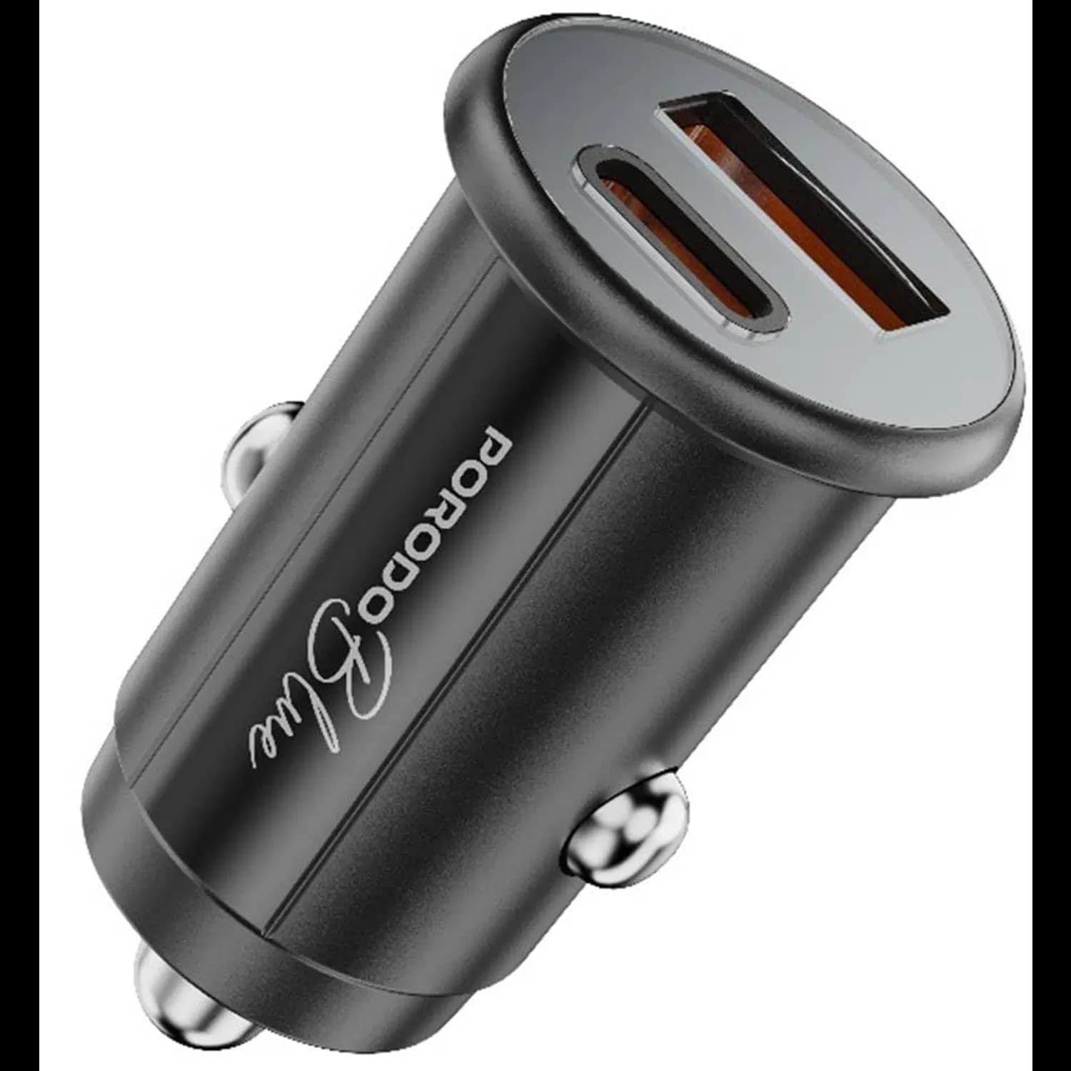 Porodo Car Charger - 30W Dual Port, Black 2