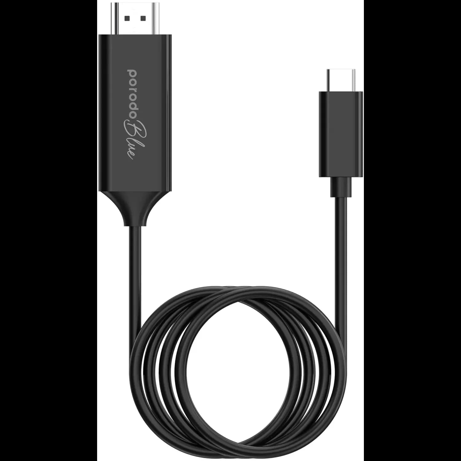 Porodo Type-C to HDMI Cable - 2M, 4K, Black 1