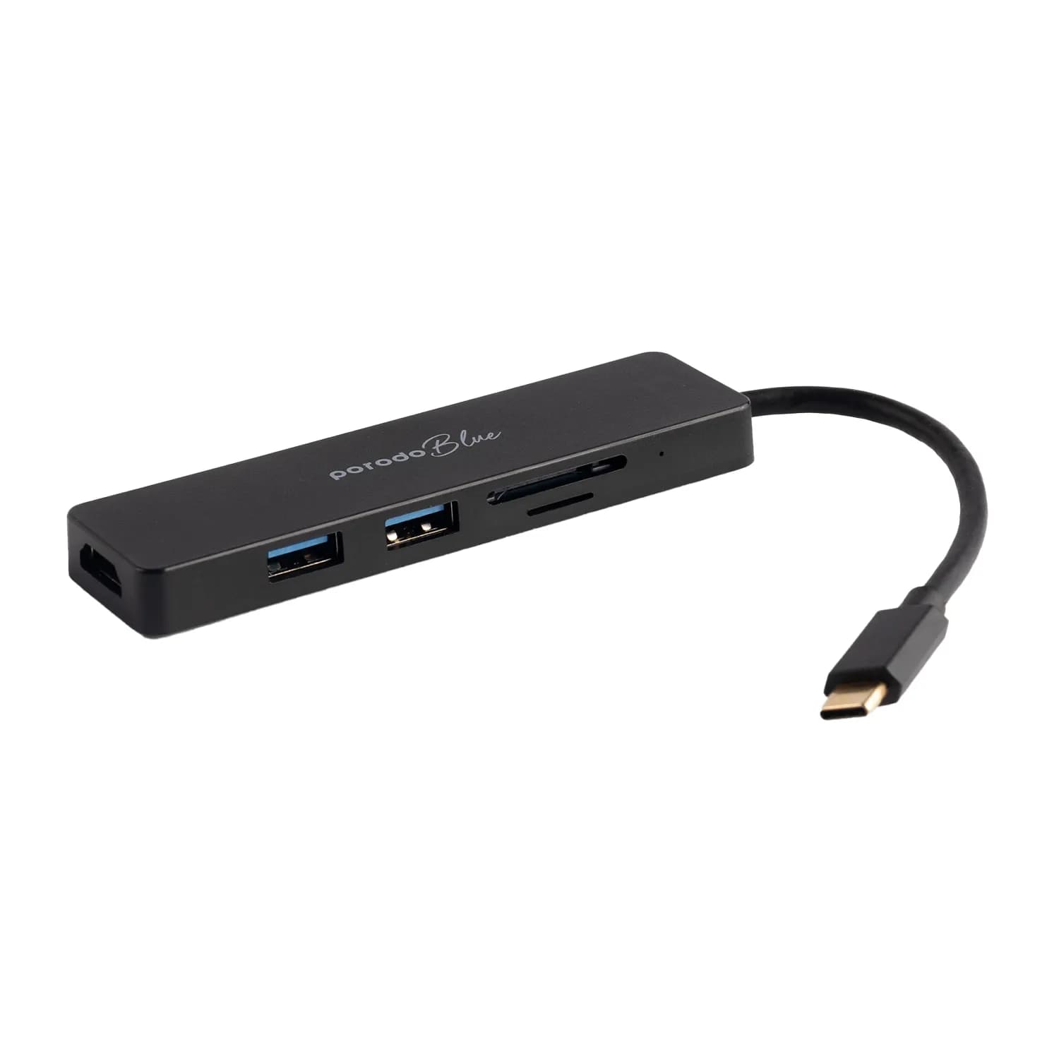 Porodo Blue 5-in-1 USB-C Hub with HDMI, USB, SD, MicroSD 1 Porodo Blue 5-in-1 USB-C Hub with HDMI, USB, SD, MicroSD 1