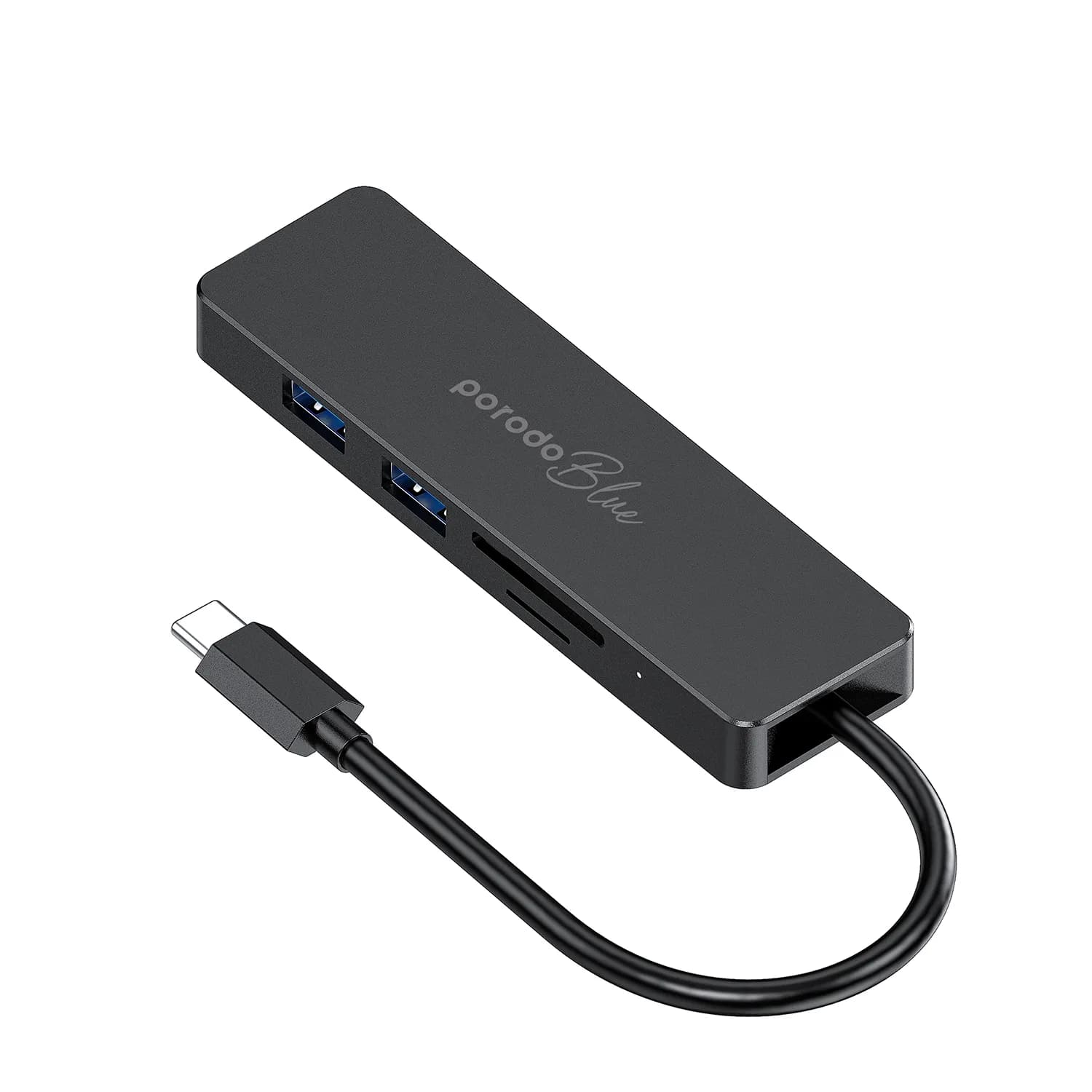 Porodo Blue 5-in-1 USB-C Hub with HDMI, USB, SD, MicroSD 3