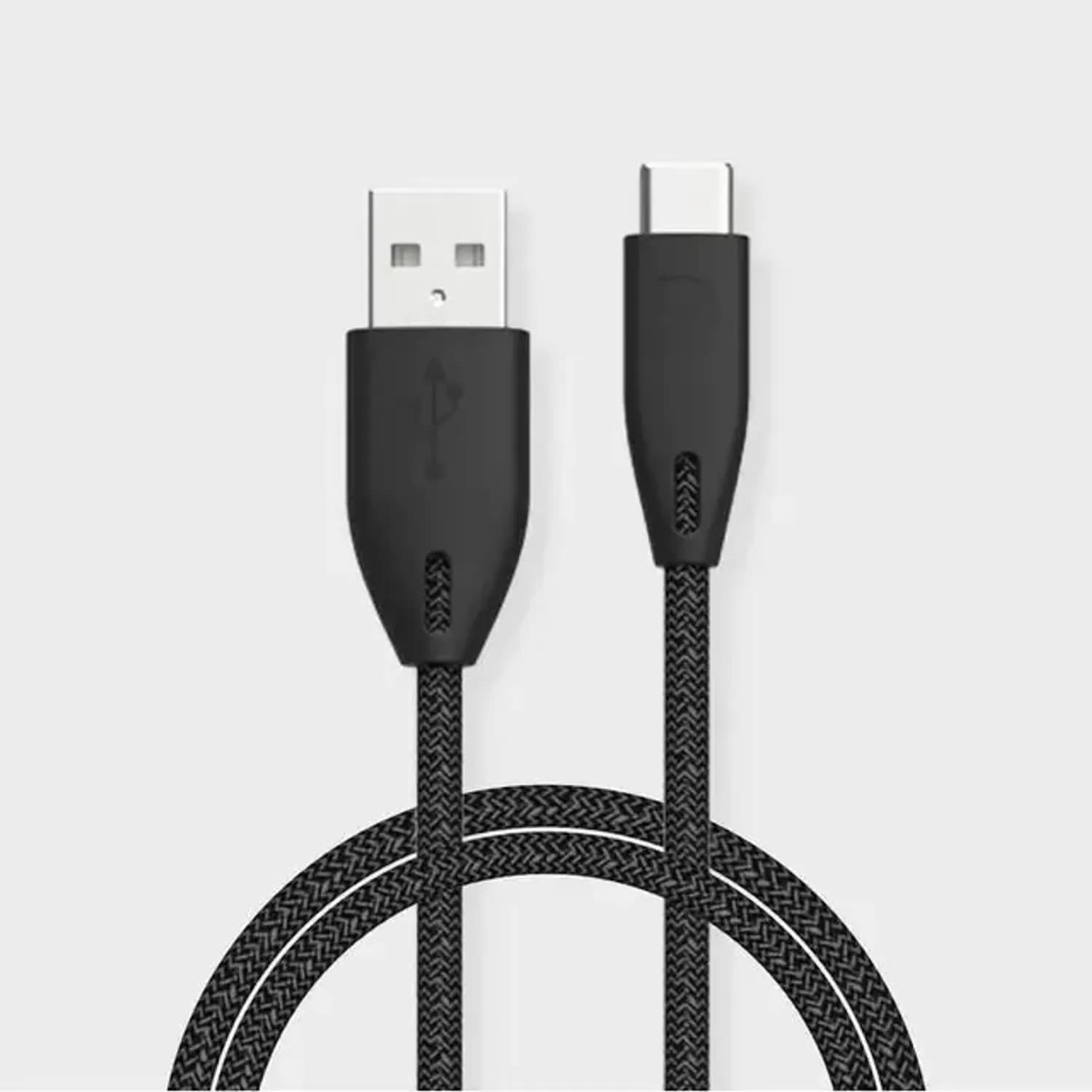 Powerology USB-A to Type-C Cable - Braided, 1.2m, Black 3