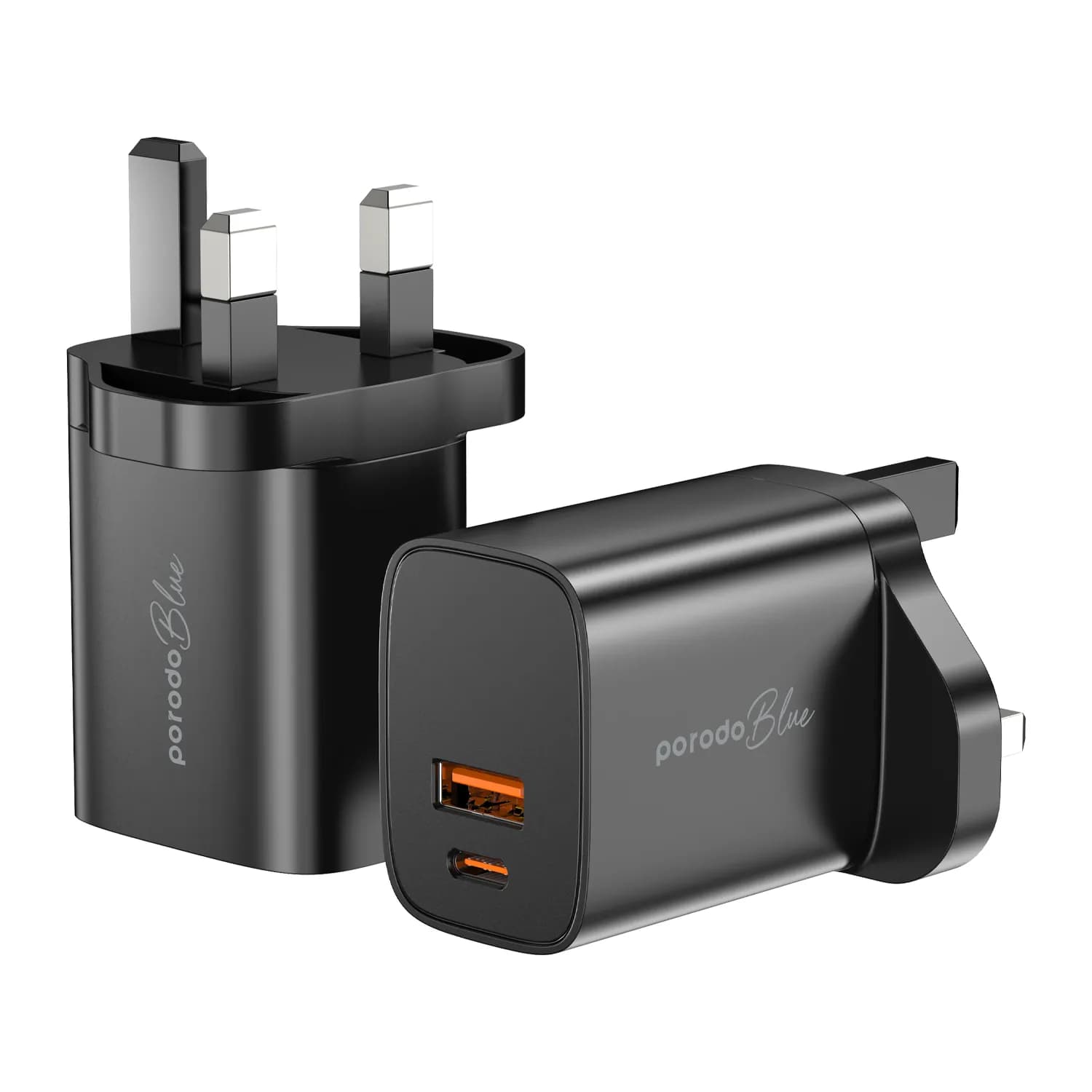 Porodo Blue Dual Port Wall Charger USB-A Quick Charge 3.0 1 Porodo Blue Dual Port Wall Charger USB-A Quick Charge 3.0 1