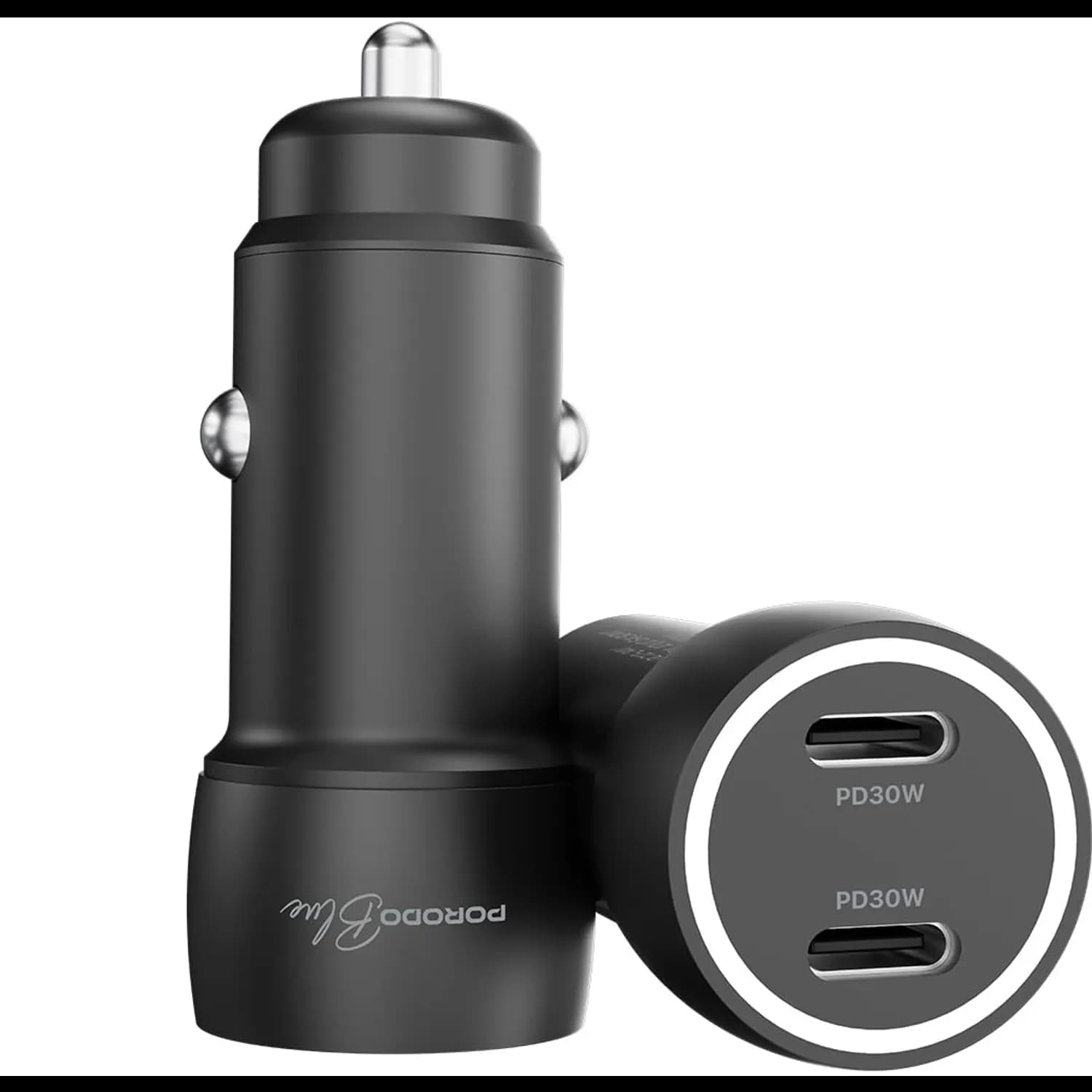 Porodo Car Charger - 60W Dual USB-C, Black 1 Porodo Car Charger - 60W Dual USB-C, Black 1