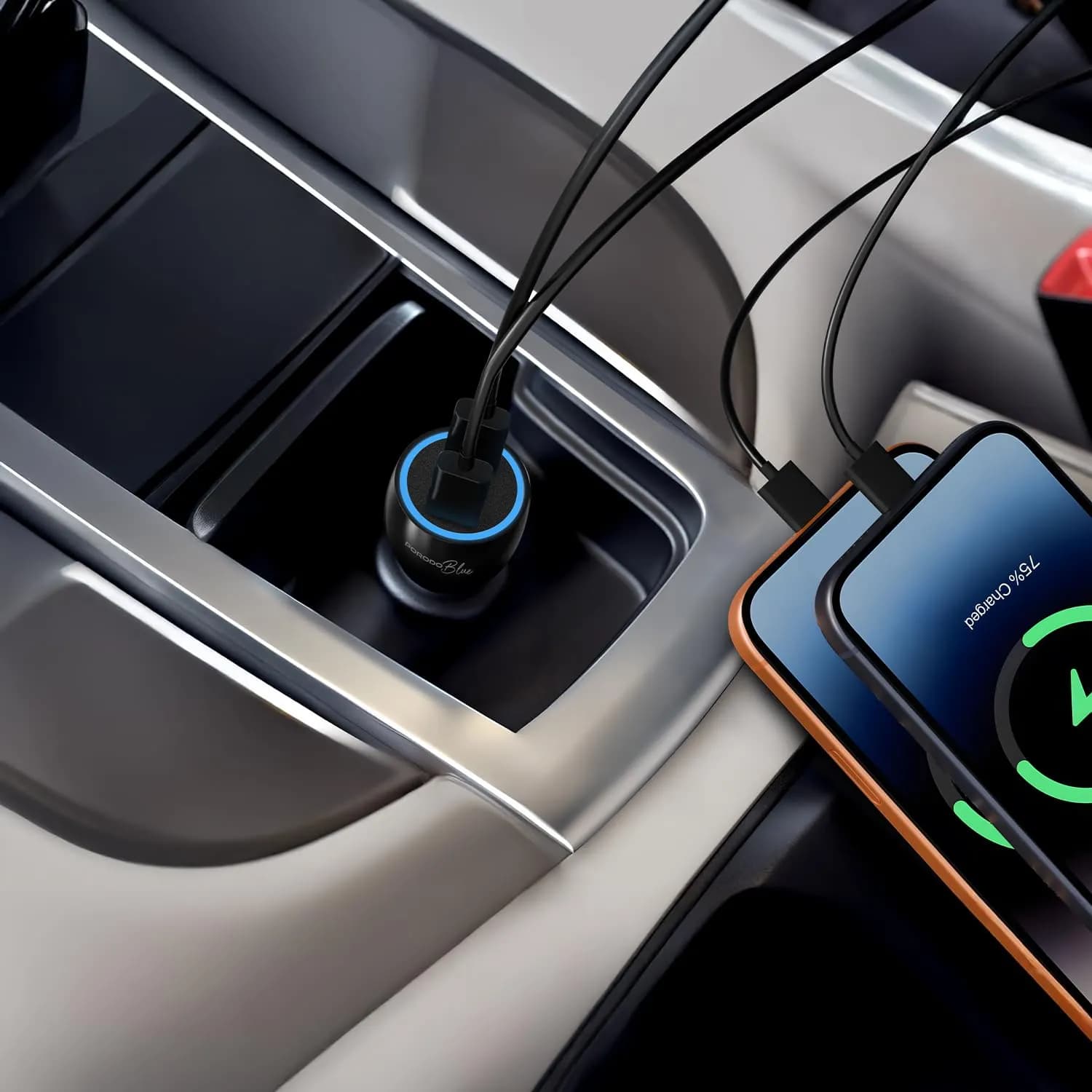 Porodo Car Charger - 60W Dual USB-C, Black 2