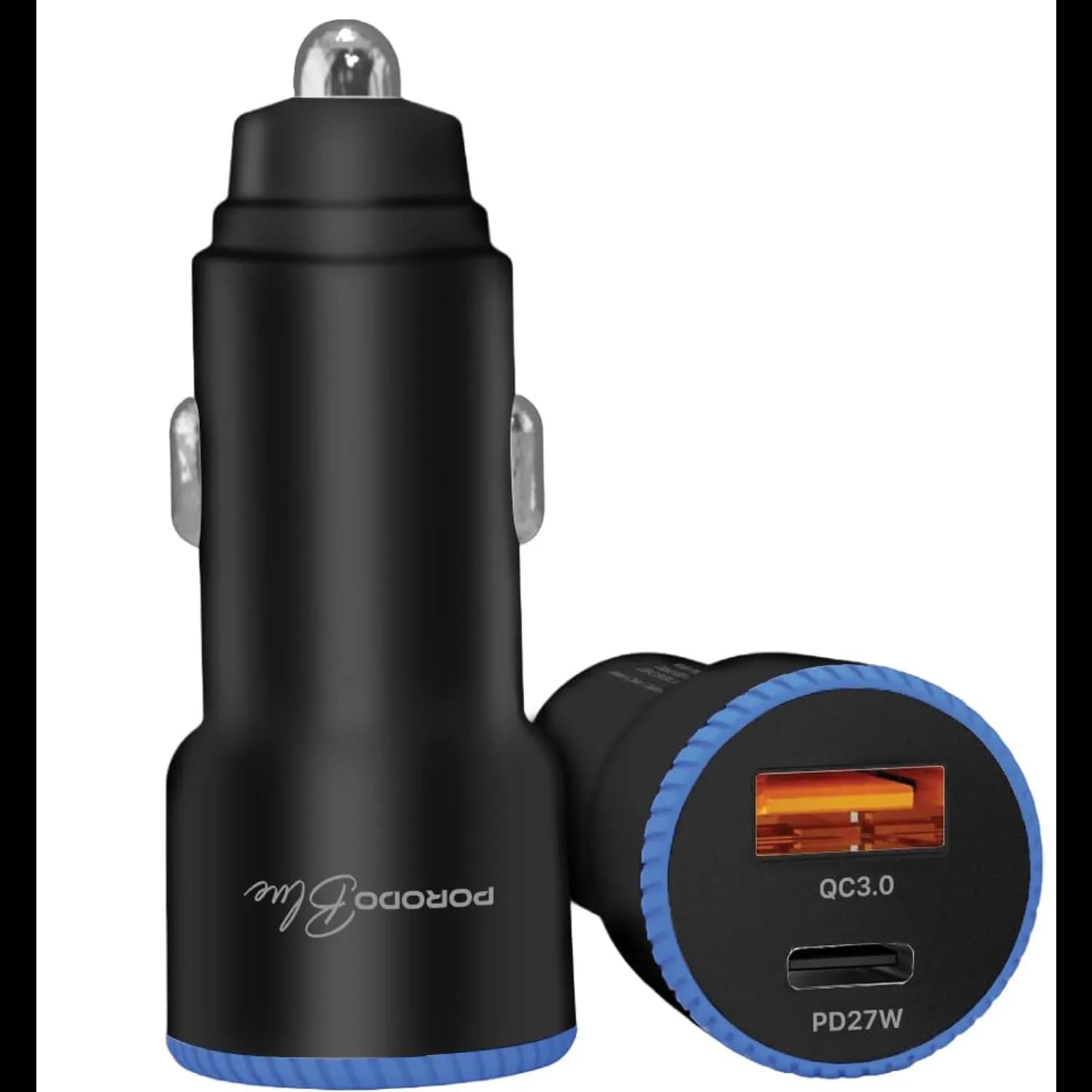 Porodo Car Charger - 45W Dual Port PD27W QC18W, Black 1
