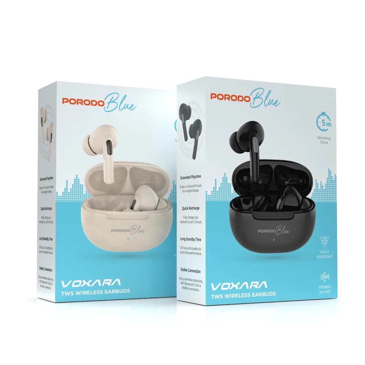 Porodo Blue Voxara TWS Wireless Earbuds 2