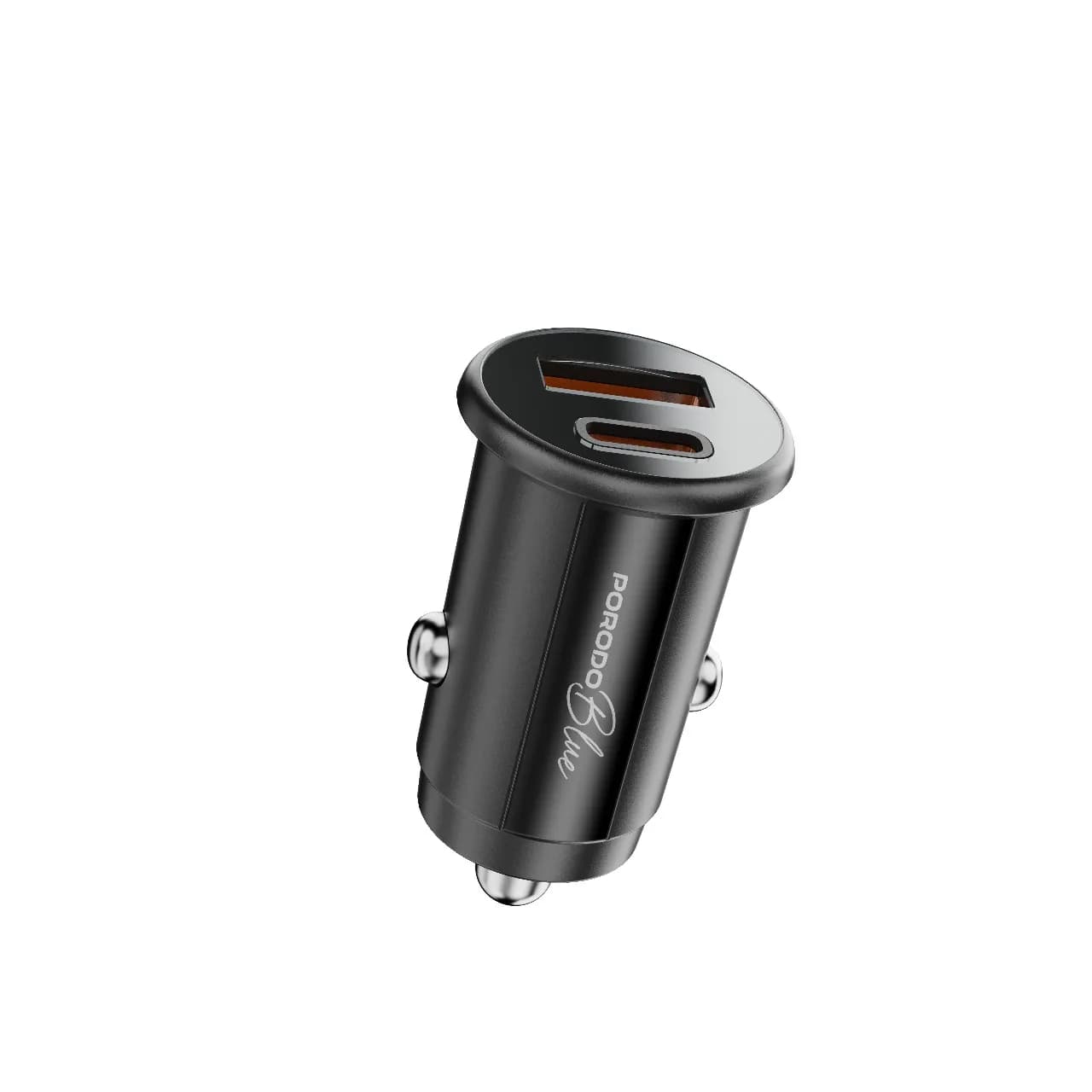 Porodo Blue Dual Port 30W Car Charger with C-L Cable - Black 4