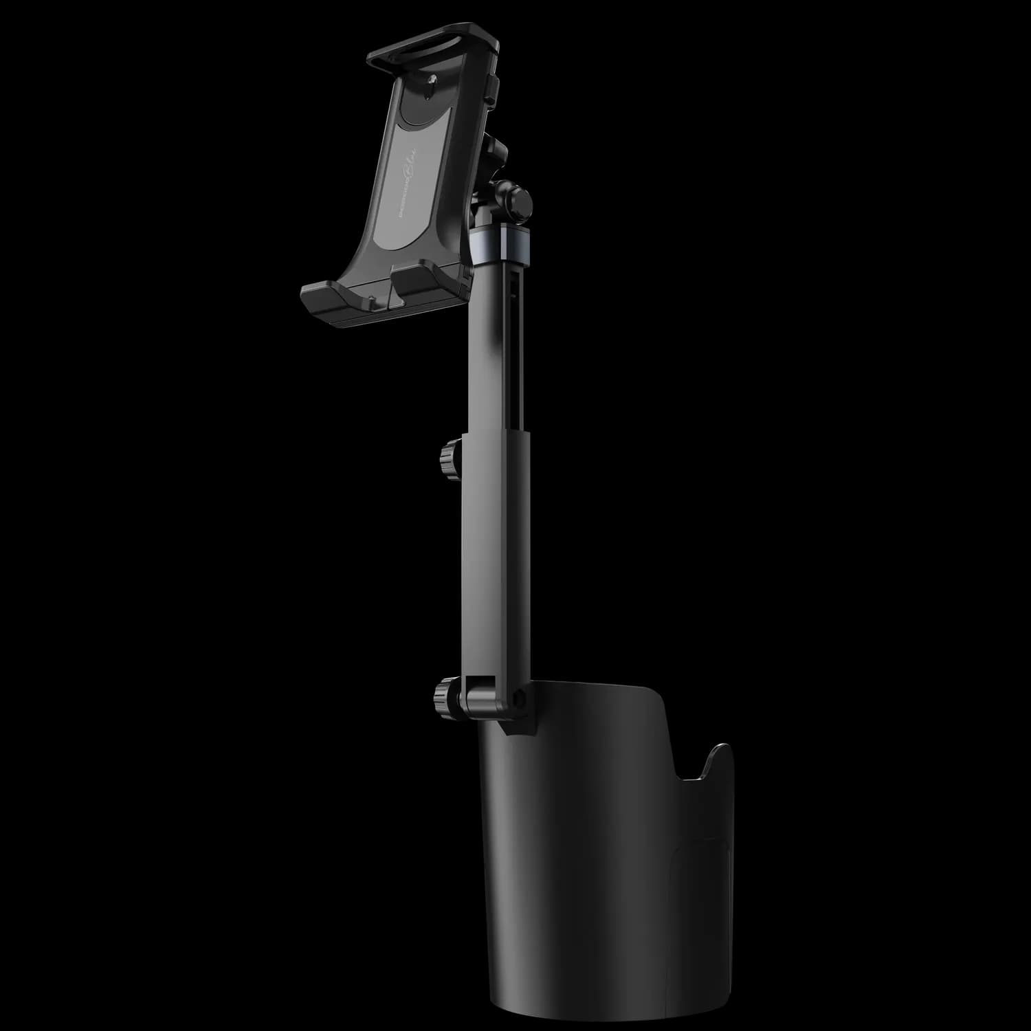 Porodo Car Cup Holder Phone Mount - 360° Rotation, Adjustable, Black 2