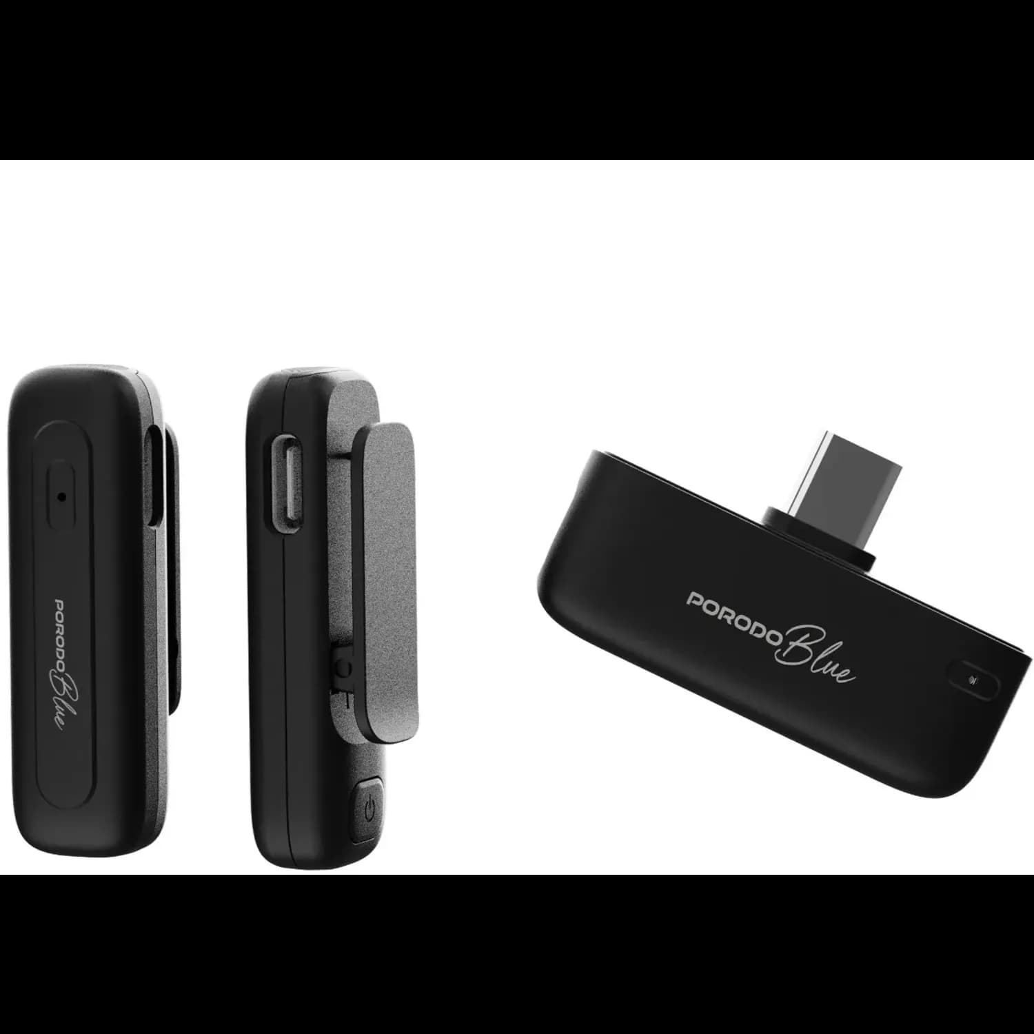 Porodo ClipMic Pro - Wireless Dual Microphone, Black 1