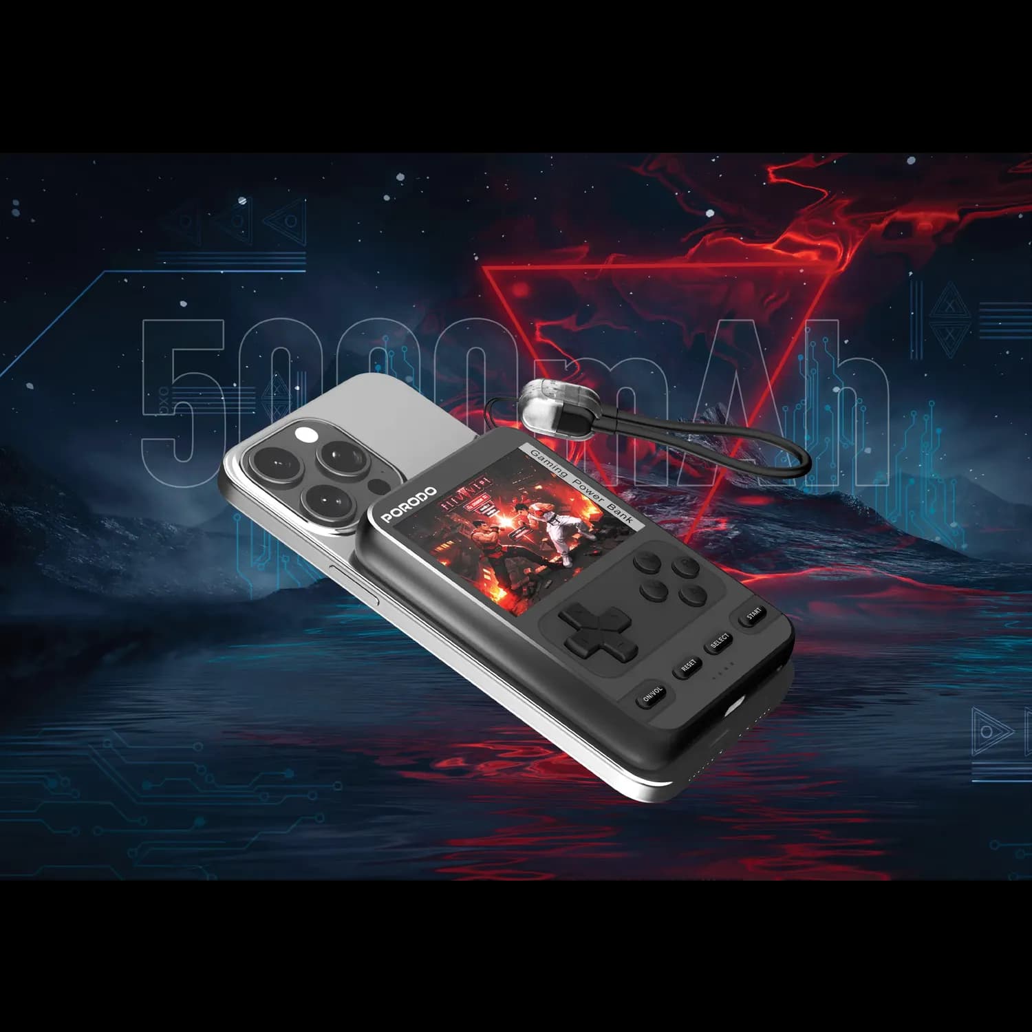 Porodo Power Bank Arcadevolt - 5000mAh MagSafe, Black 5