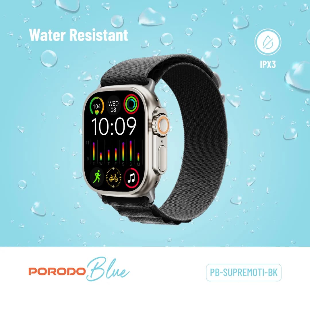 Porodo Blue Supremo Smart Watch — Black 4