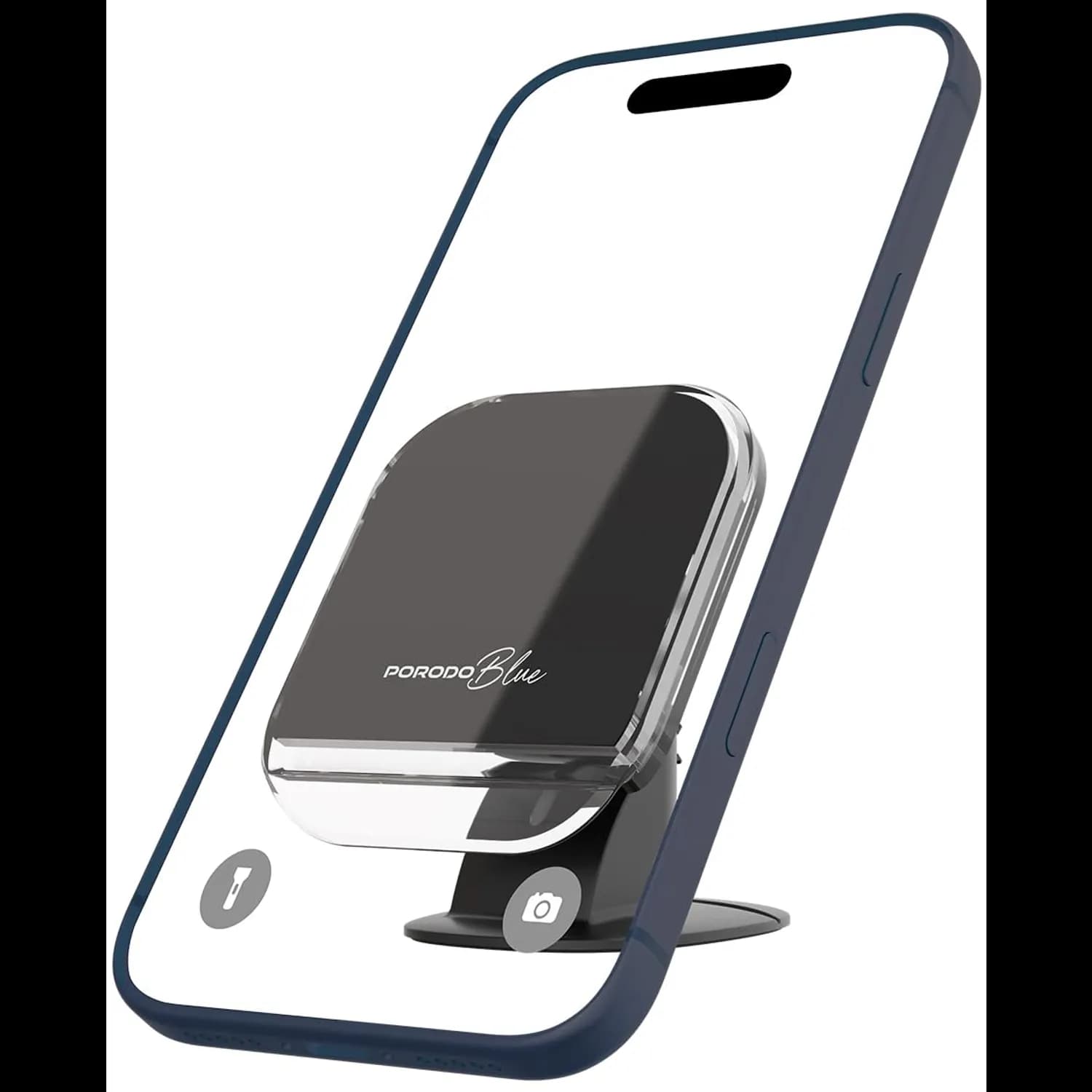 Porodo Car Dashboard Phone Holder - Strong Hold, 360° Rotation, Black 1