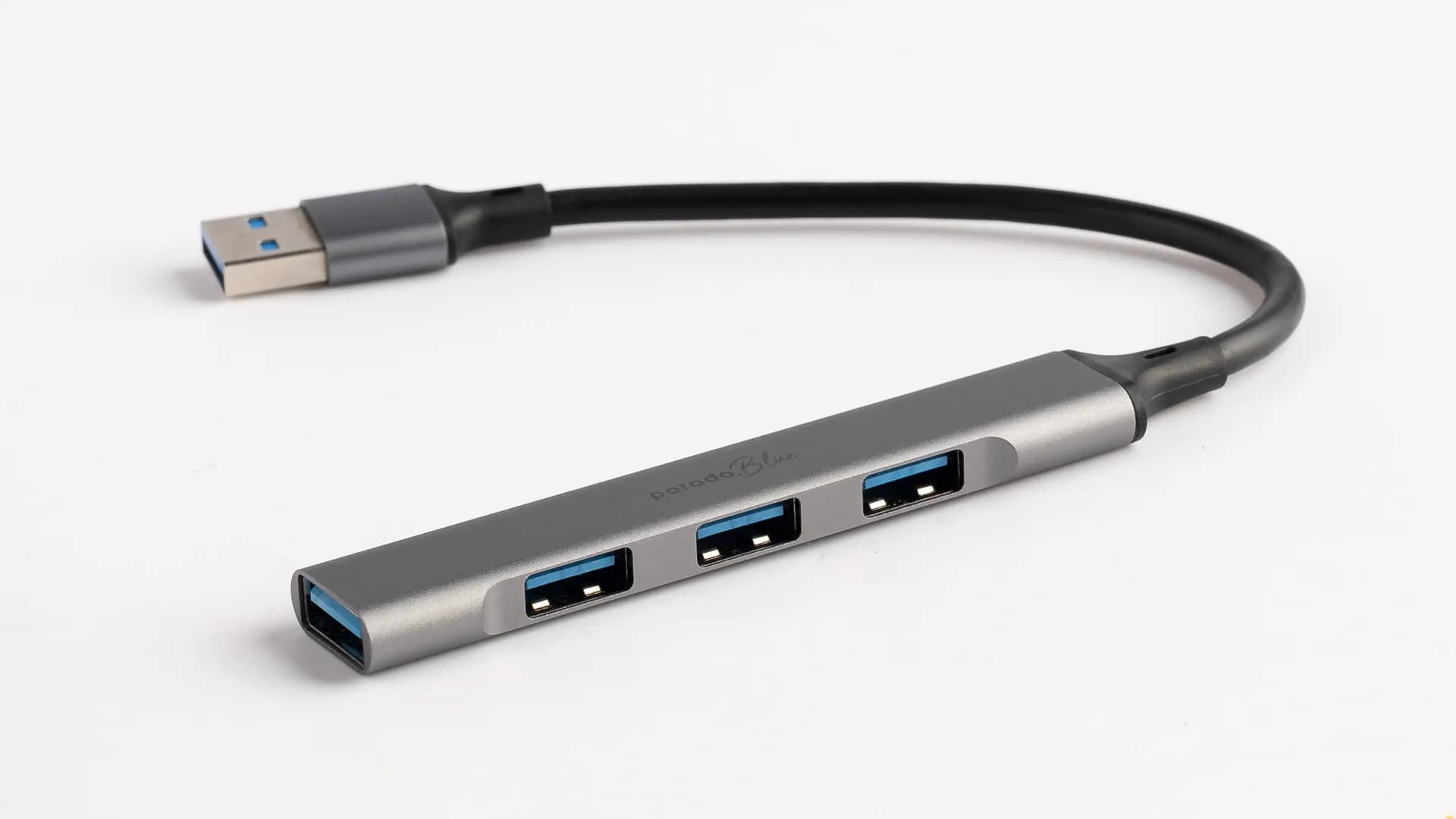 Porodo Blue 4 in1 USB-A Hub to 1 x USB-A 3.0 5Gbps and 3 x USB- A 2.0 3