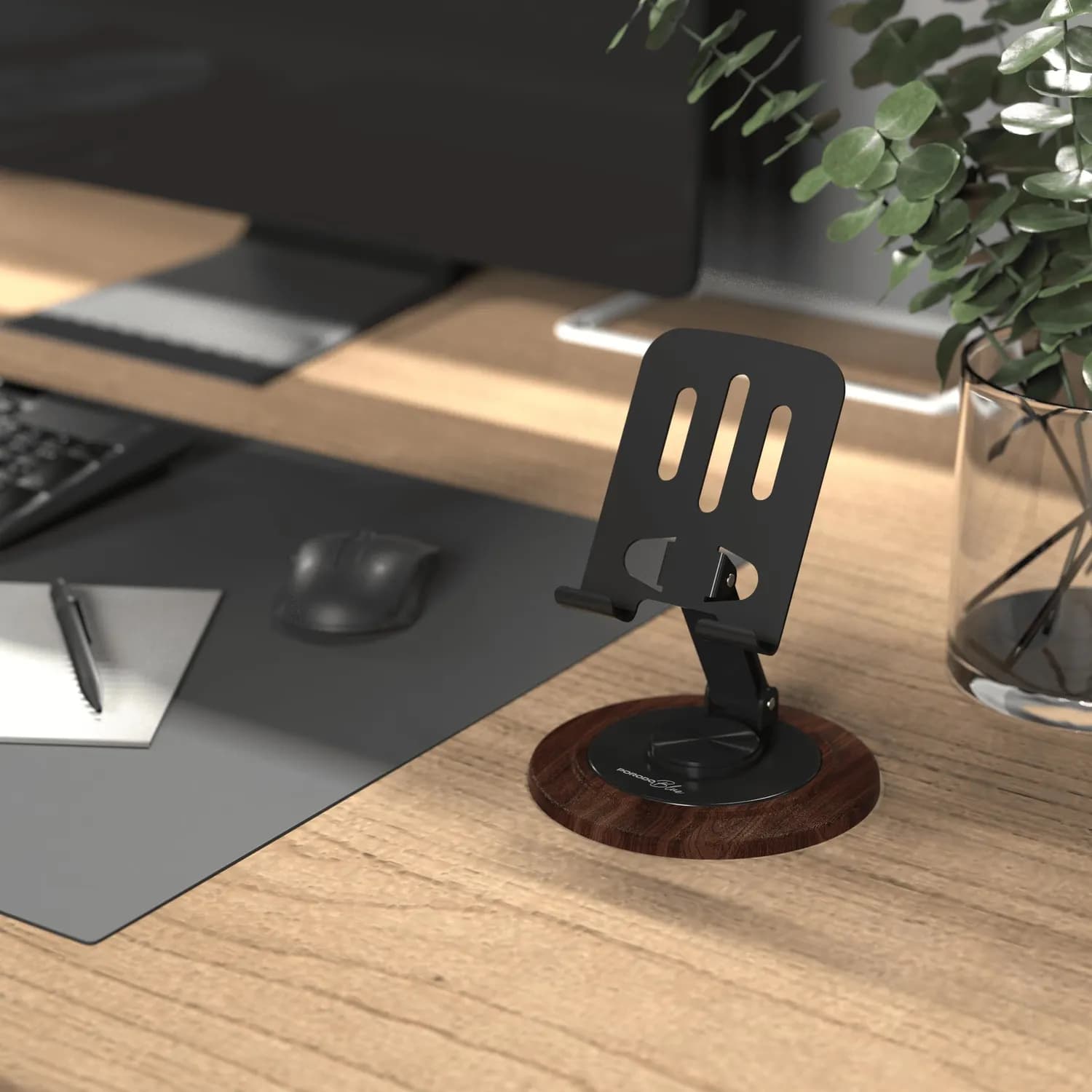 Porodo Phone Holder - 360° Rotating, Foldable, Blue 5