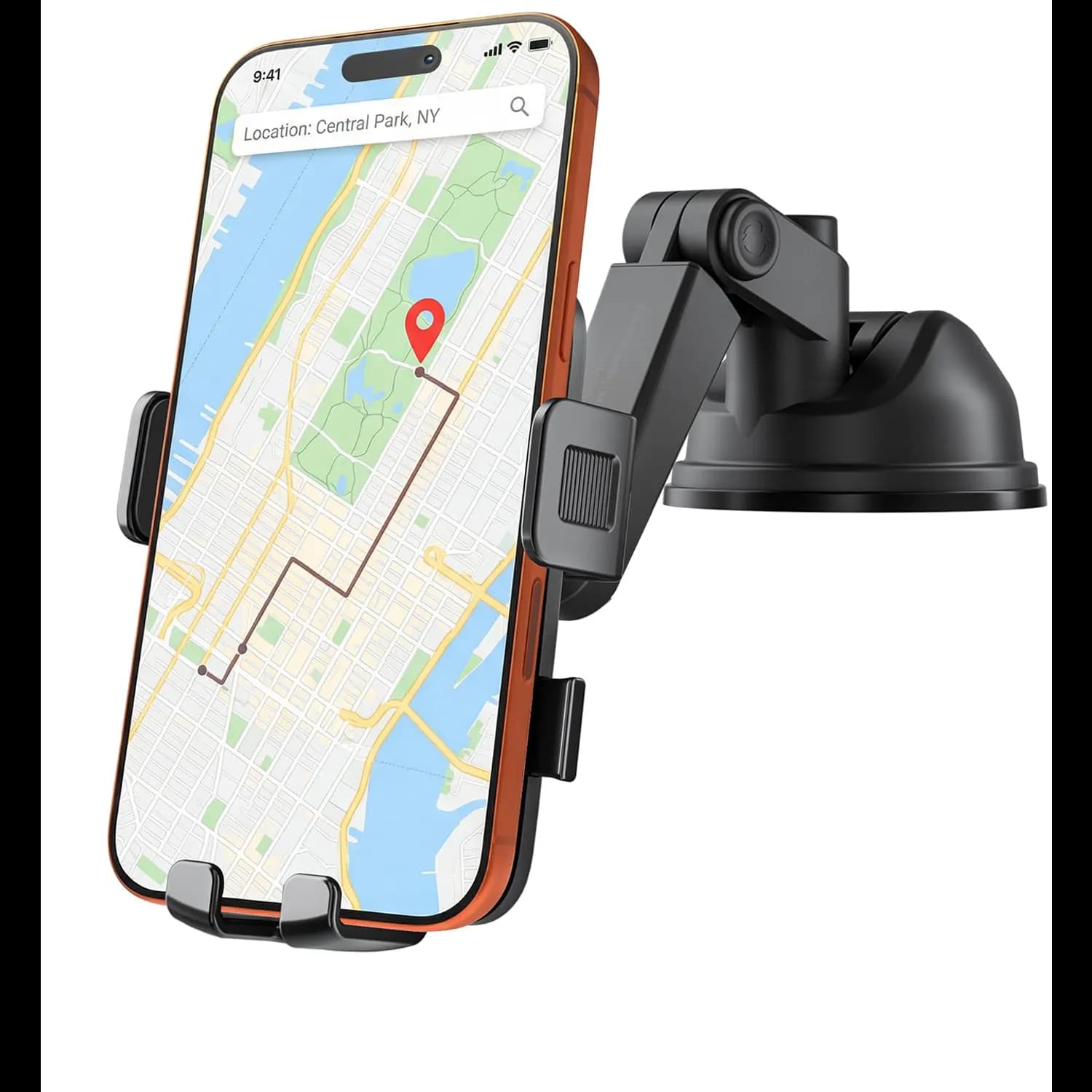 Porodo Car Phone Holder - Foldable, Strong Suction, Black 2