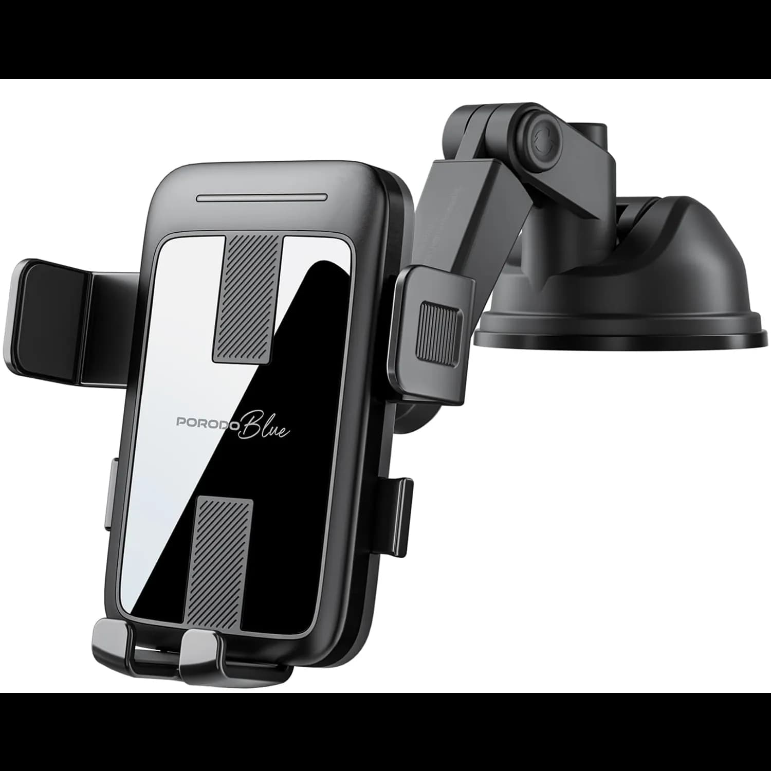 Porodo Car Phone Holder - Foldable, Strong Suction, Black 1 Porodo Car Phone Holder - Foldable, Strong Suction, Black 1