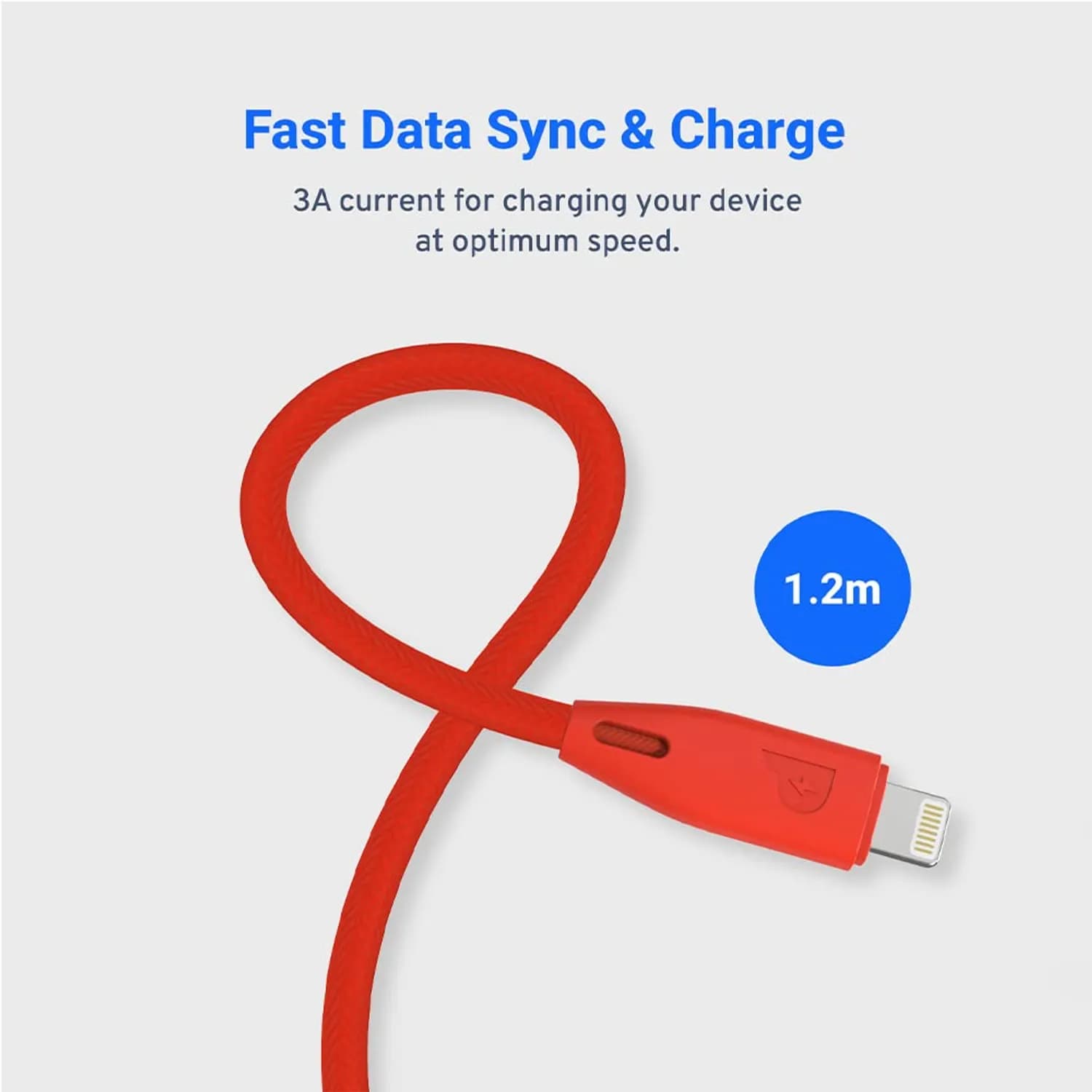 Powerology Braided USB-C to Lightning Cable - 1.2m, Red 5