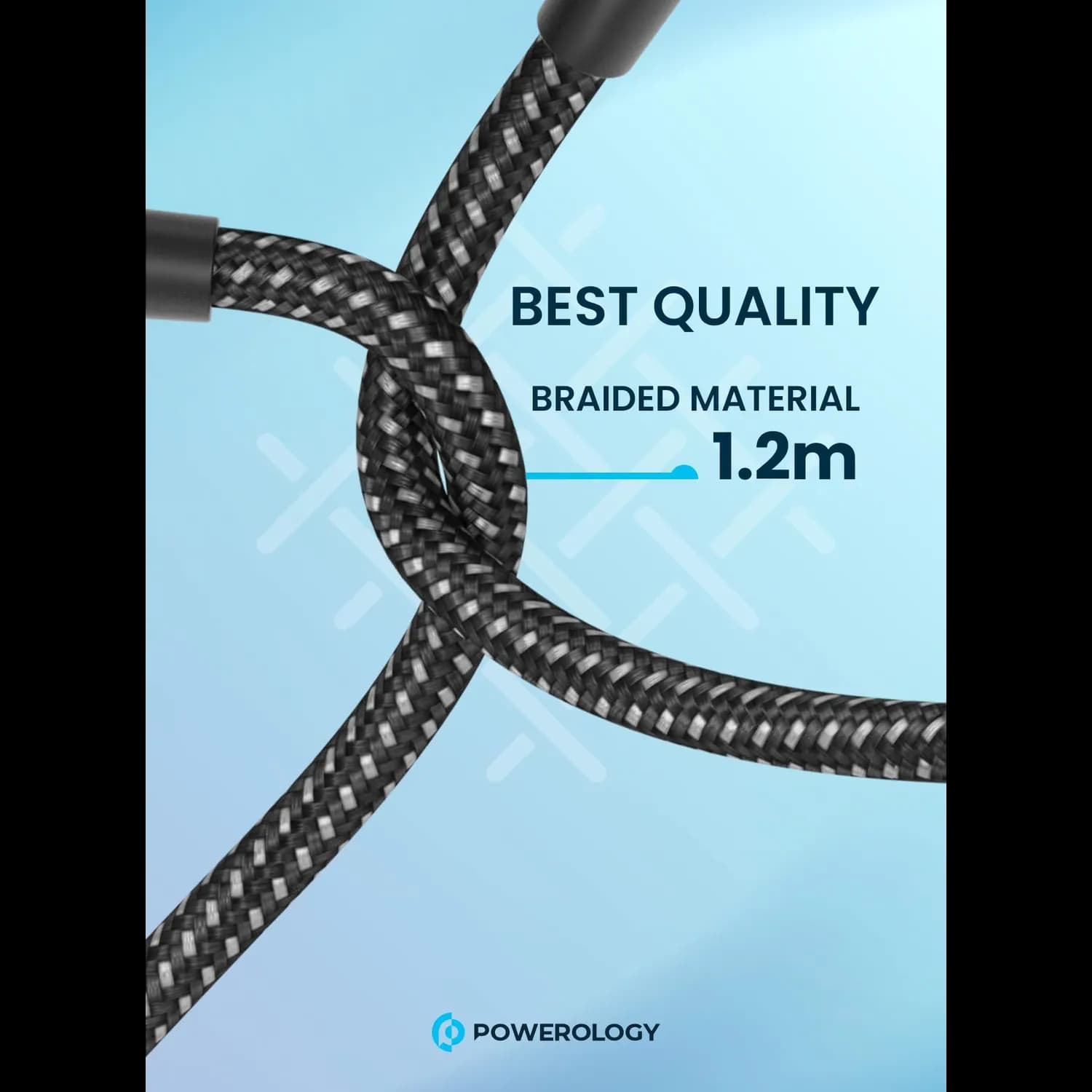 Powerology AUX to Lightning Cable - Braided, MFi Certified, 1.2m 4