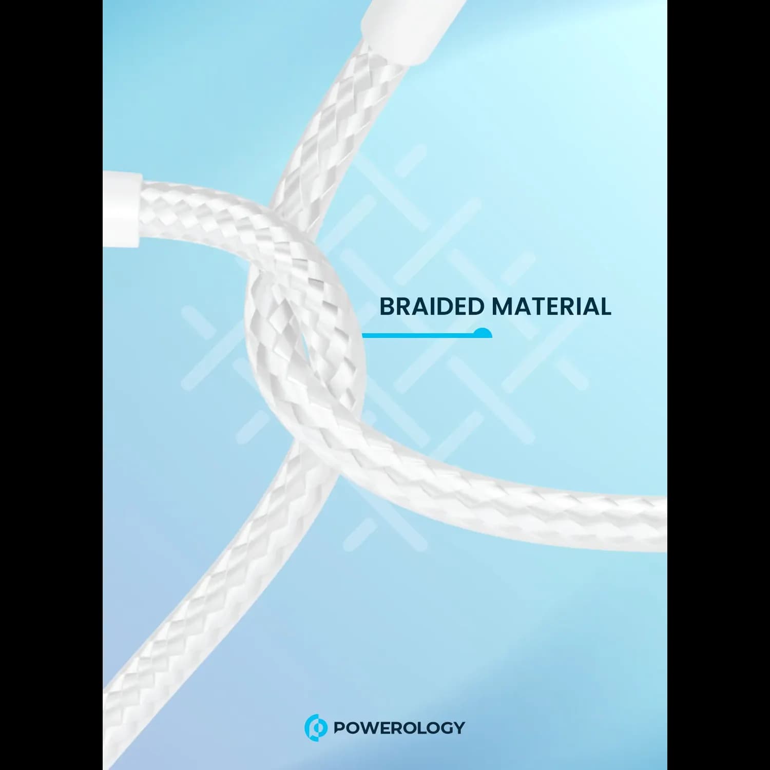 Powerology USB-C to Lightning Cable - Braided 30cm White — Black 6