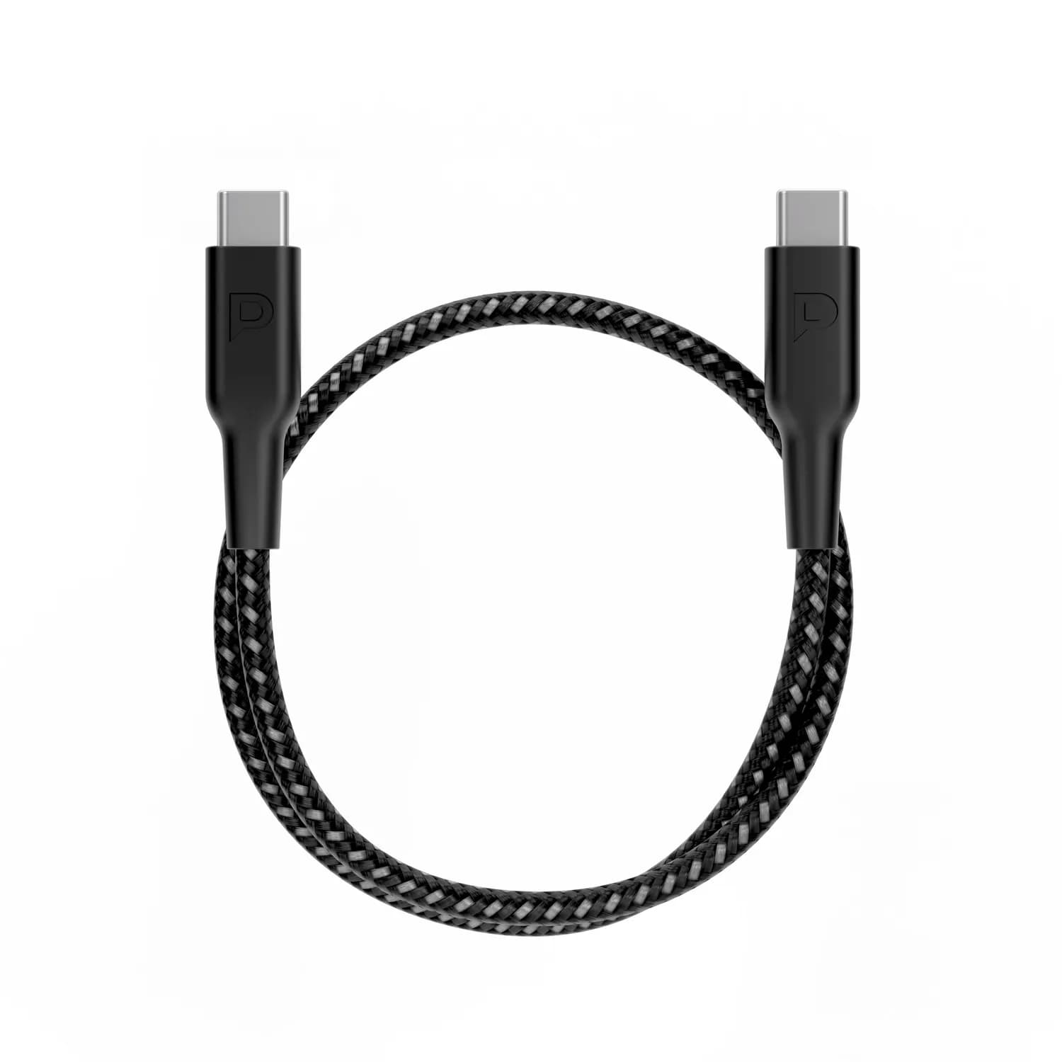 Powerology USB-C Cable - 60W PD, Braided, White — Black 1 Powerology USB-C Cable - 60W PD, Braided, White — Black 1