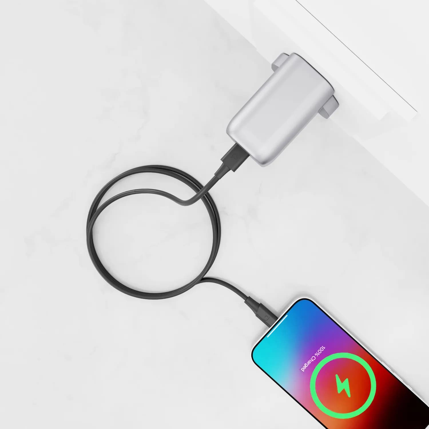 Powerology USB-C Cable - 100W PD, Braided, Black 2