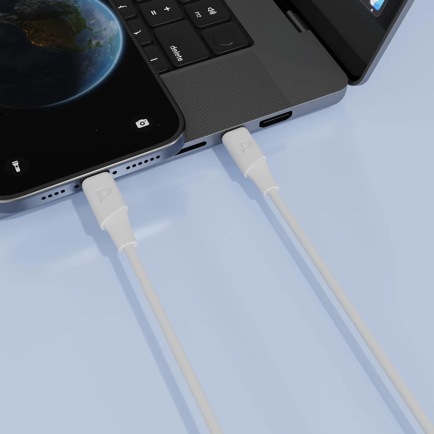 Powerology Power Sync Flex USB-C to Lightning Cable - PD 30W — Black · 1.2M 4