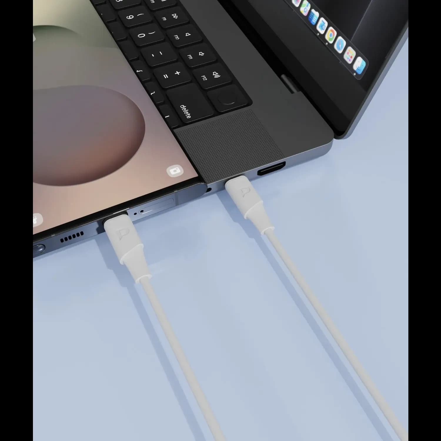 Powerology Power Sync Flex USB-C to USB-C - 1.2M Cable, PD 60W — Black 4