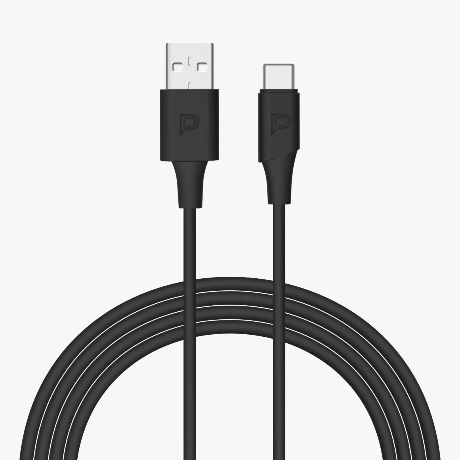 Powerology USB-A to USB-C Cable PCAB015BK - 1.2M, Black 2