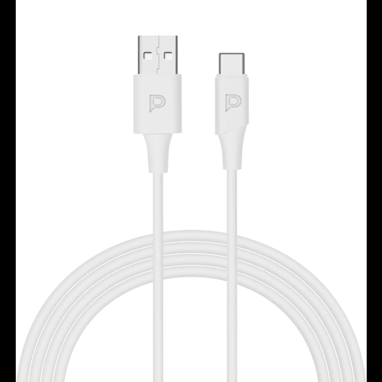 Powerology USB-A to USB-C Cable - 1.2M, White — Black 2