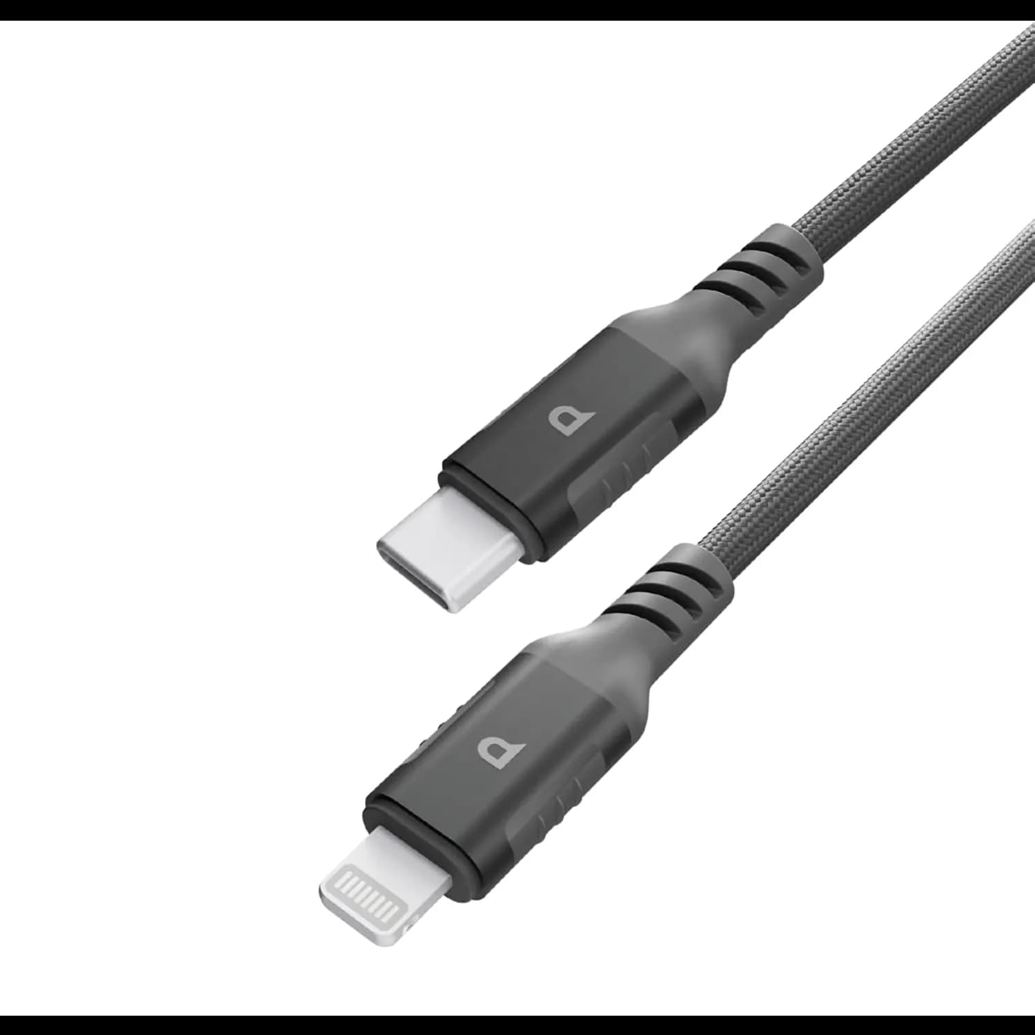 Powerology USB-C to Lightning Cable - 30W PD, Braided Dark Grey 1 Powerology USB-C to Lightning Cable - 30W PD, Braided Dark Grey 1
