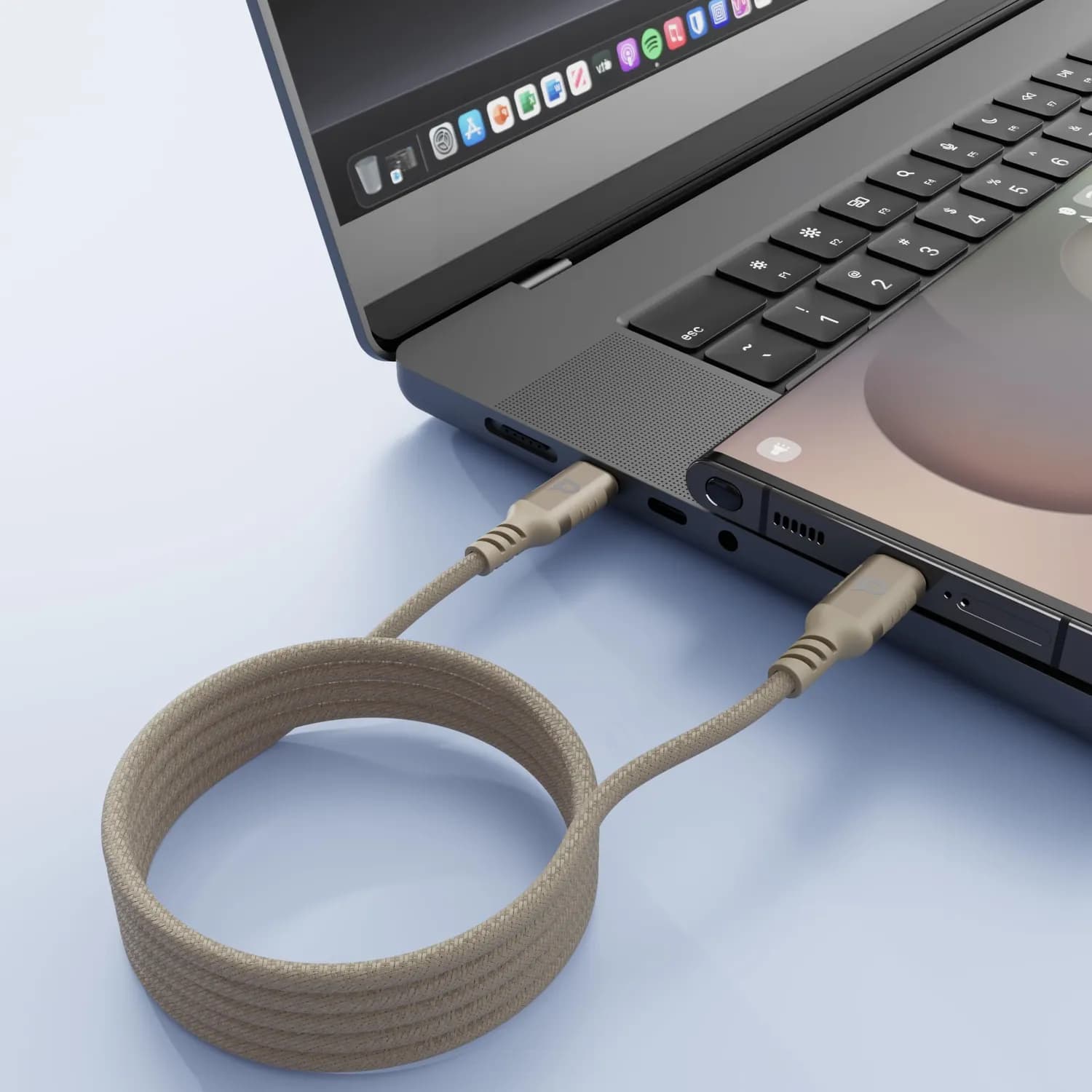 Powerology USB-C Cable - Magnetic, 60W PD, Desert Titanium 3