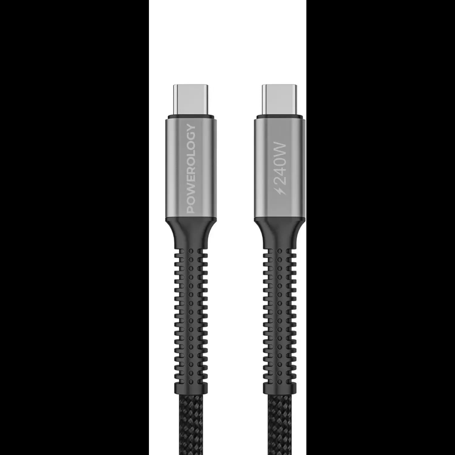 Powerology USB4 Cable - 240W PD, 40Gbps, Black 1 Powerology USB4 Cable - 240W PD, 40Gbps, Black 1