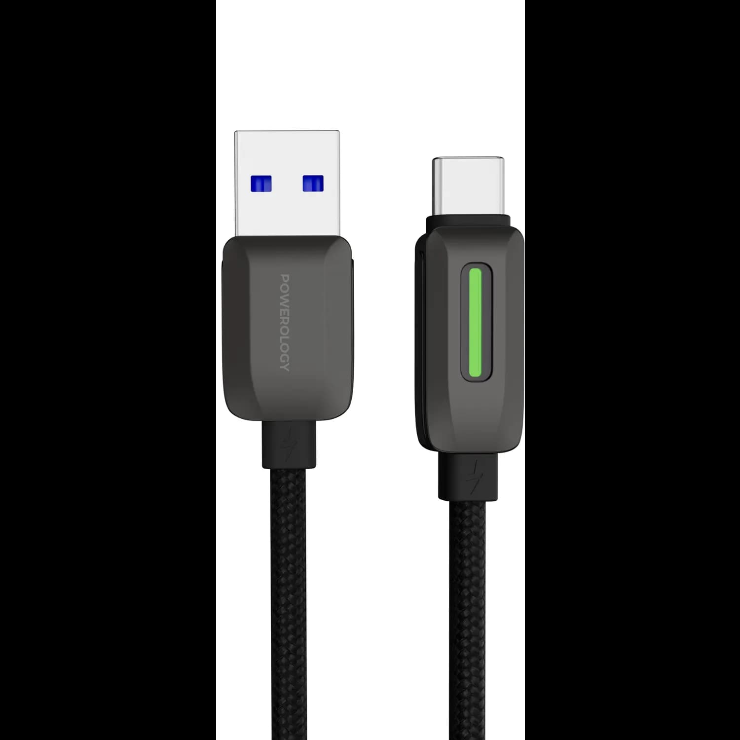 Powerology USB-A to USB-C Cable - 12W 1.2m, Black 1